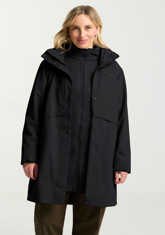 Jack Wolfskin 3-in-1-Funktionsmantel "BAYLIGHT 3IN1 COAT W" 3-in-1 Mantel, warm, wasserdicht und winddicht