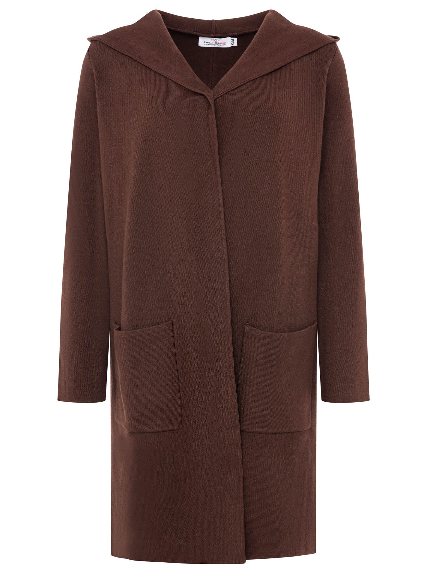 Zwillingsherz Cardigan Kapuze, Taschen, Langarm, ohne Verschluss