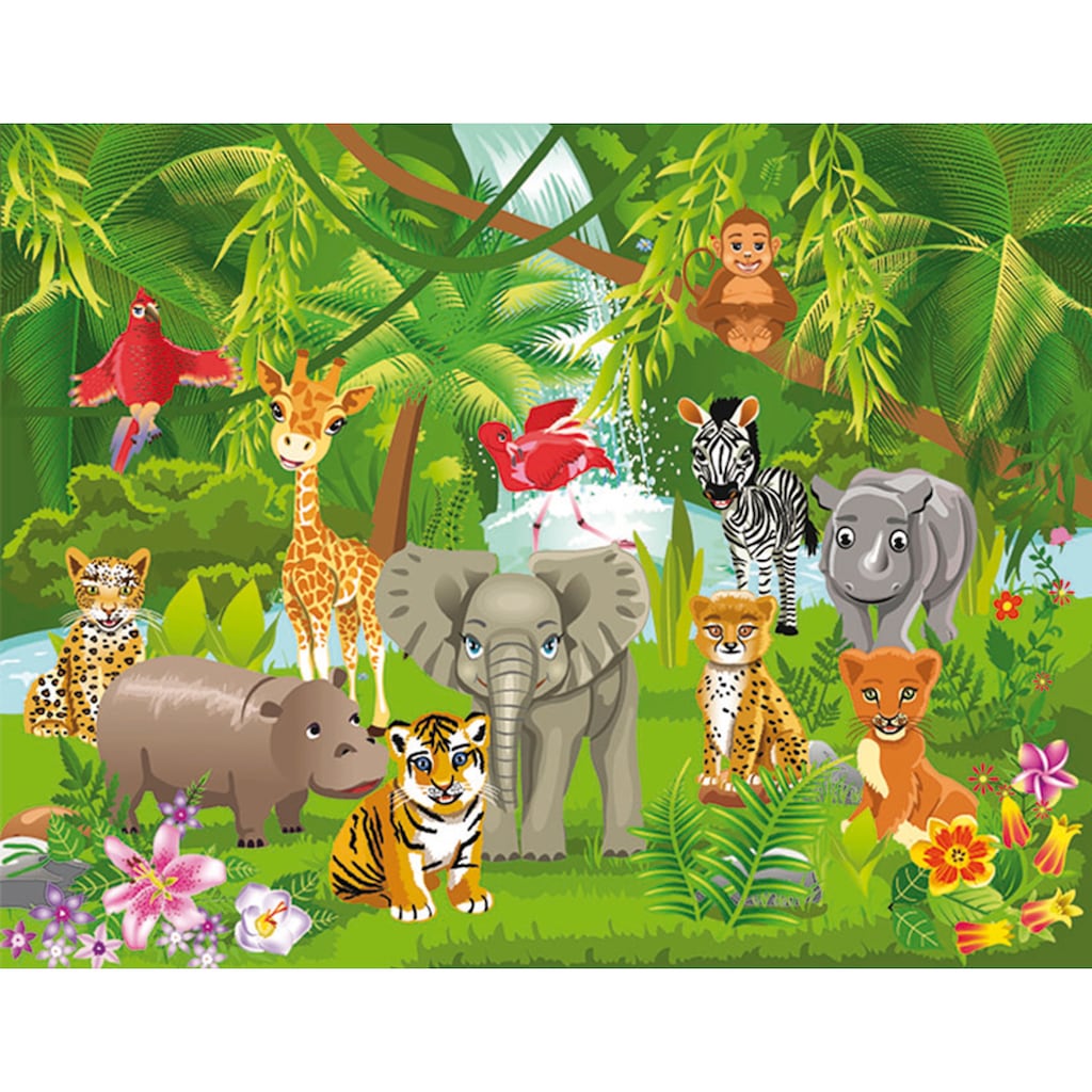 Papermoon Fototapete »Kids Jungle Animals«, matt