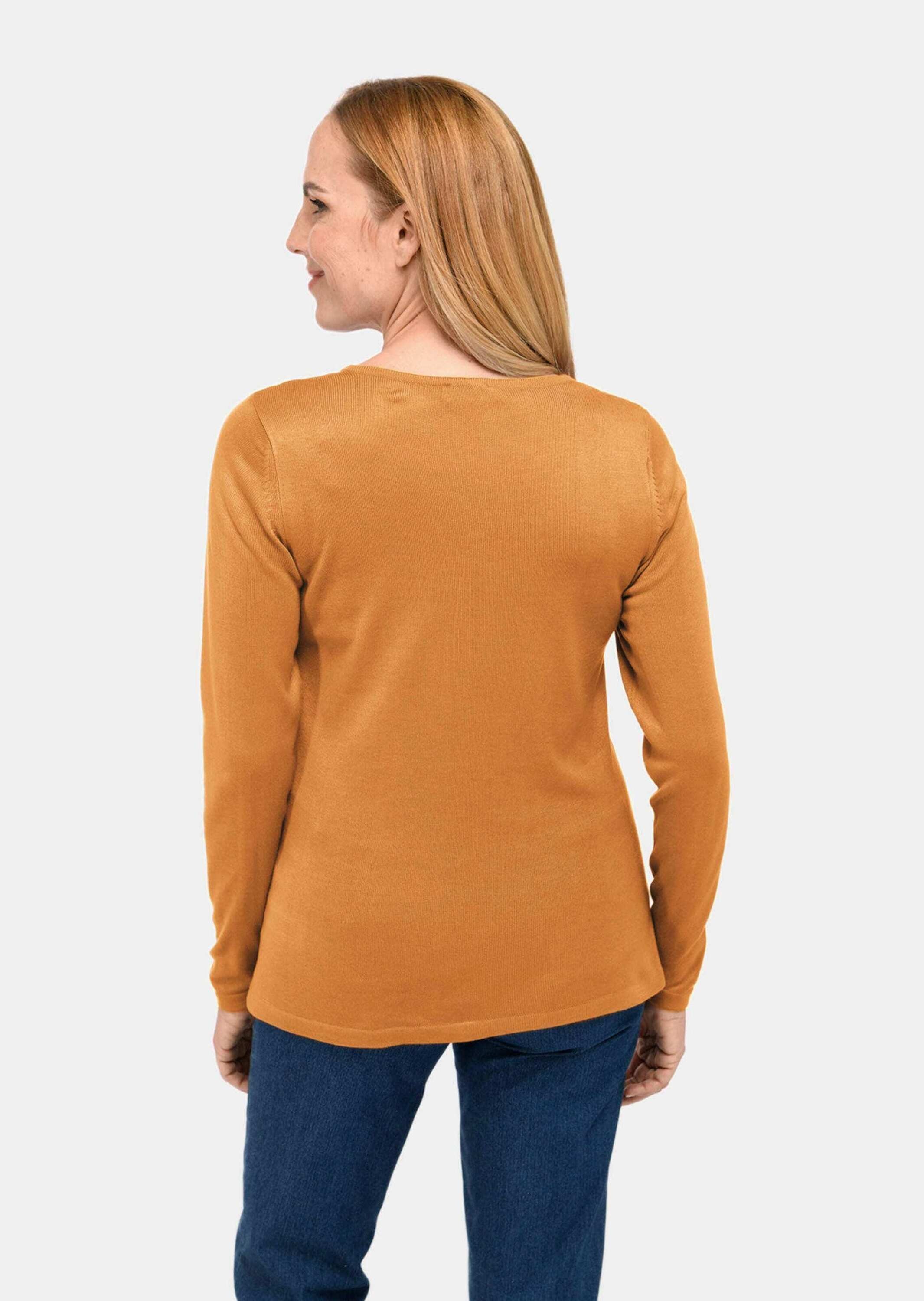 GOLDNER Strickpullover »Kurzgröße Unkomplizierter Pullover mit V-Ausschnitt«