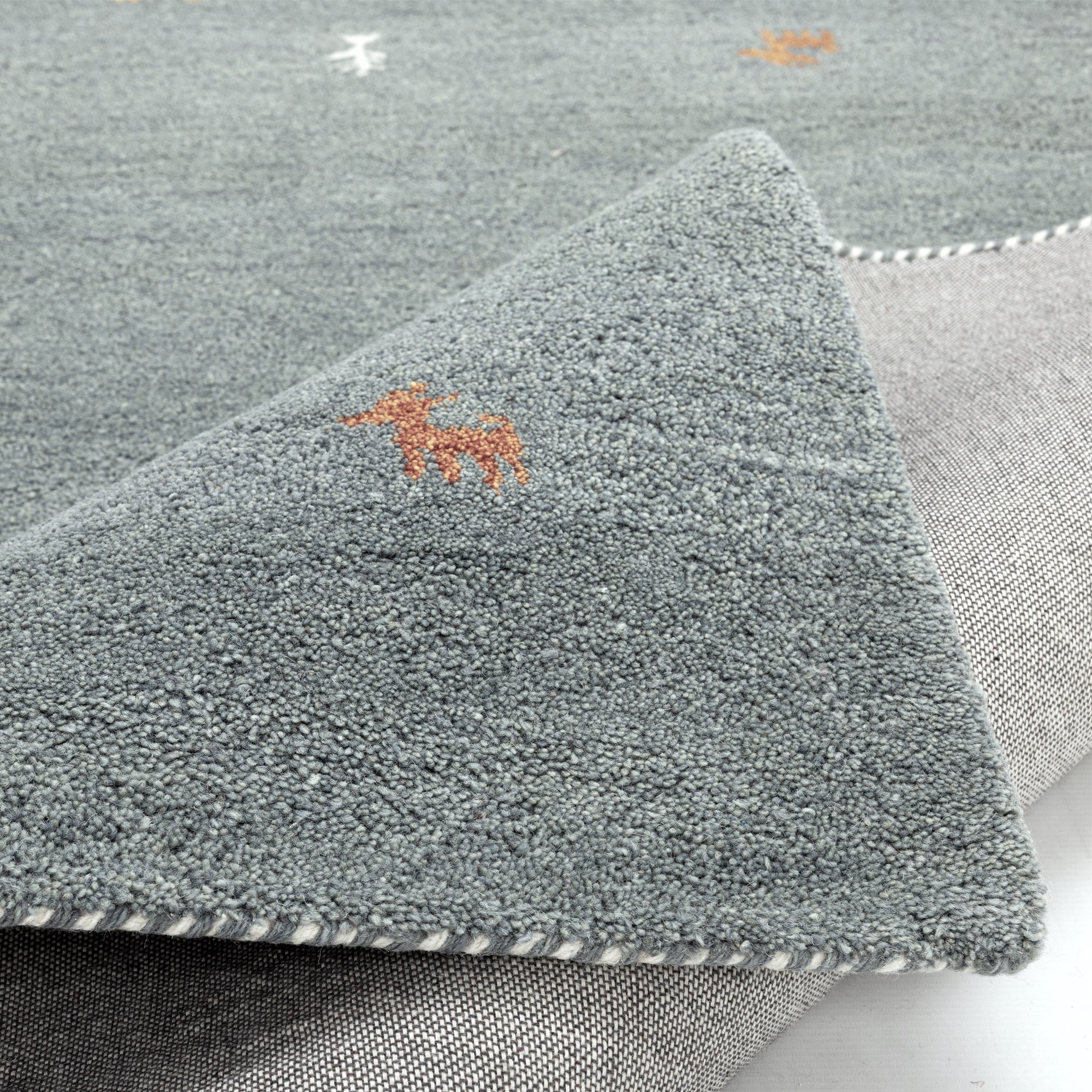 THEKO Wollteppich »Gabbeh Motiv, Handgefertigt, Teppich, Tiermotiv,  reine Wolle« rechteckig 14 mm Höhe reine Wolle, handgewebt, Wohnzimmer, Schlafzimmer, Esszimmer