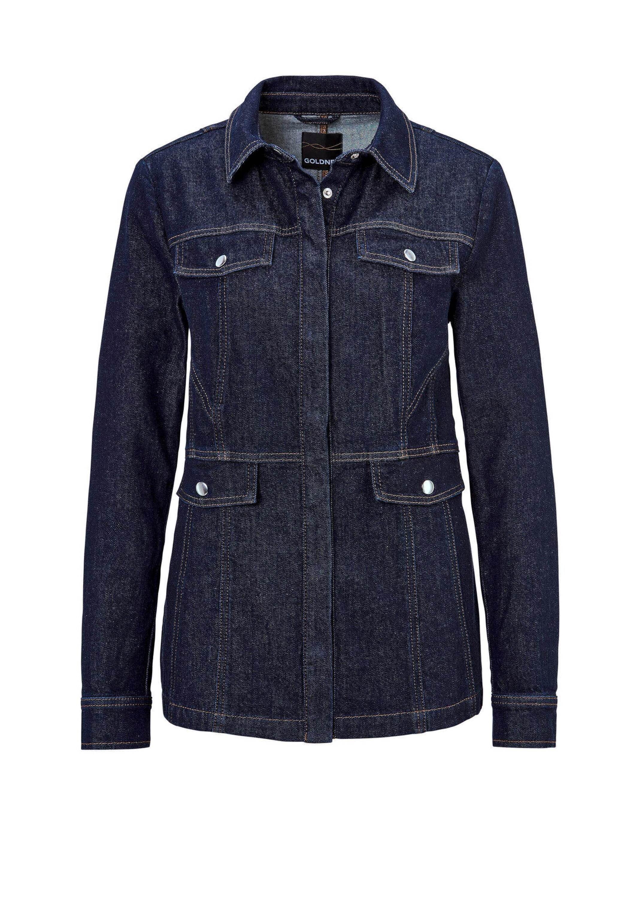 GOLDNER "Jeansjacke mit sportlichen Details" figurformende aufwendige Nähte