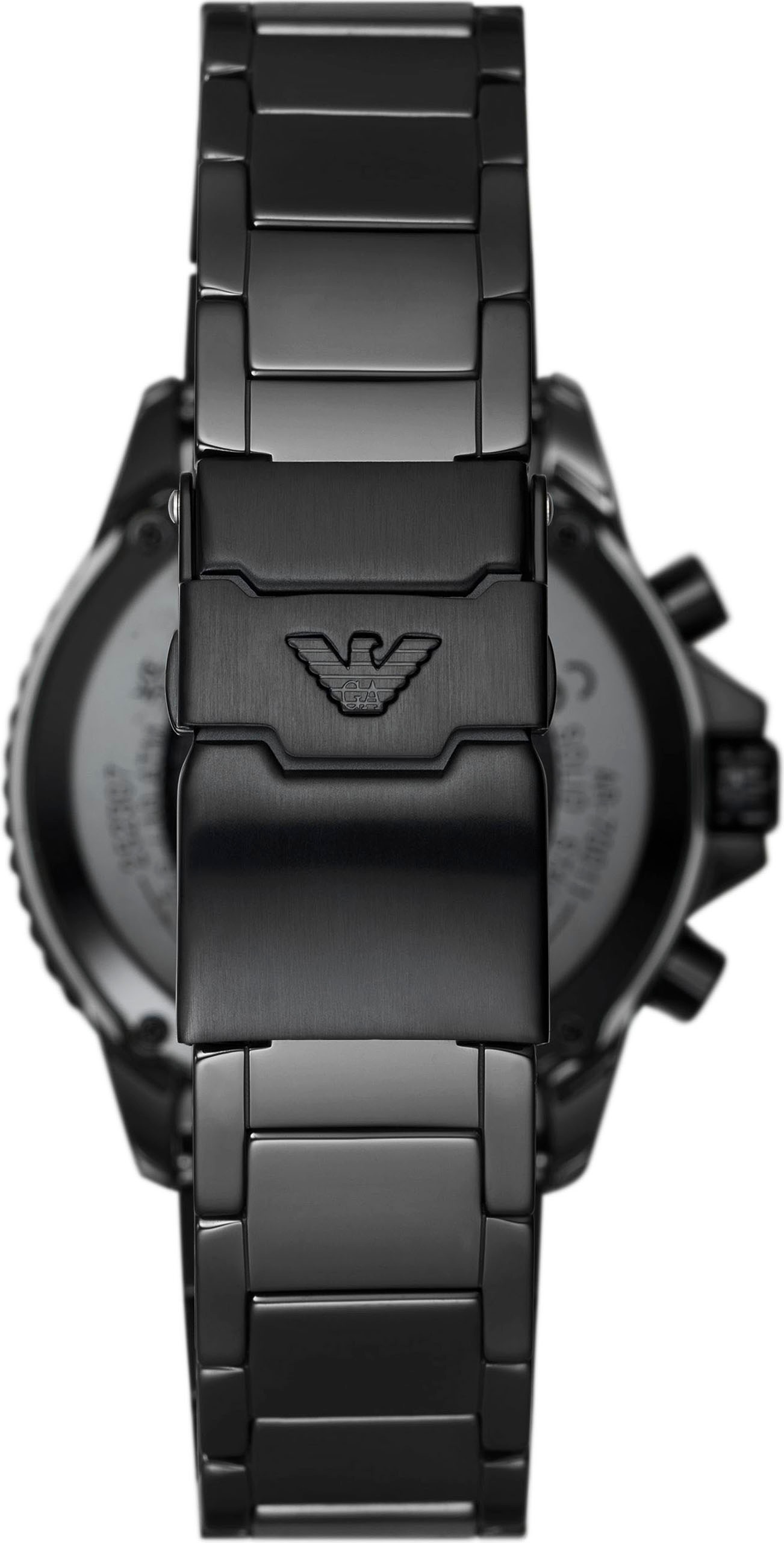 Emporio Armani Chronograph, Quarzuhr, Armbanduhr, Herrenuhr, Keramik, analog, Tag