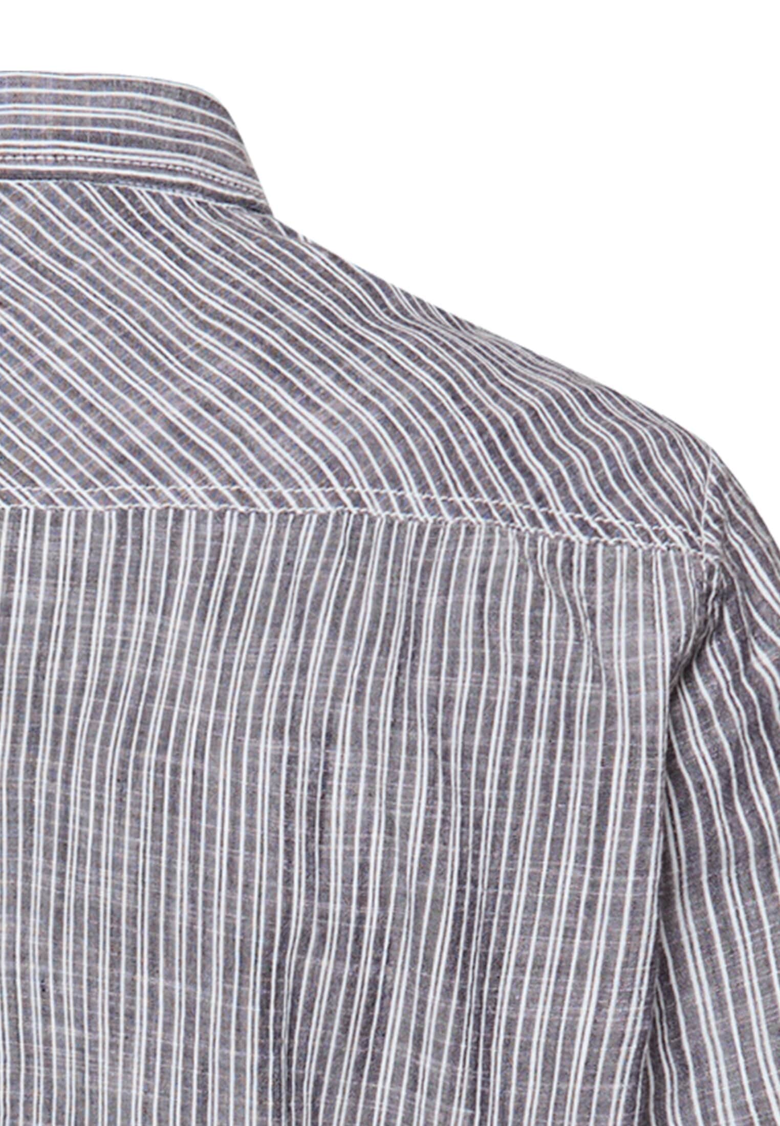 camel active Kurzarmhemd im Streifen-Design und mit Button-Down-Kragen
