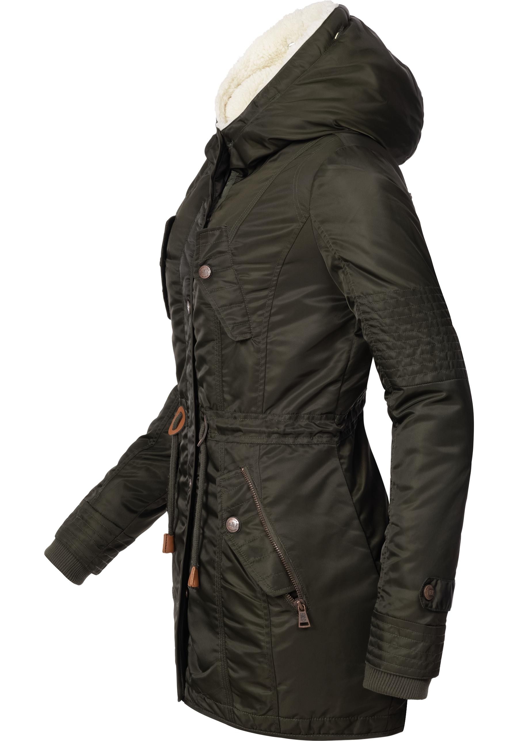 Navahoo Wintermantel »La Viva«, hochwertiger Winterparka mit großem Kunstfell
