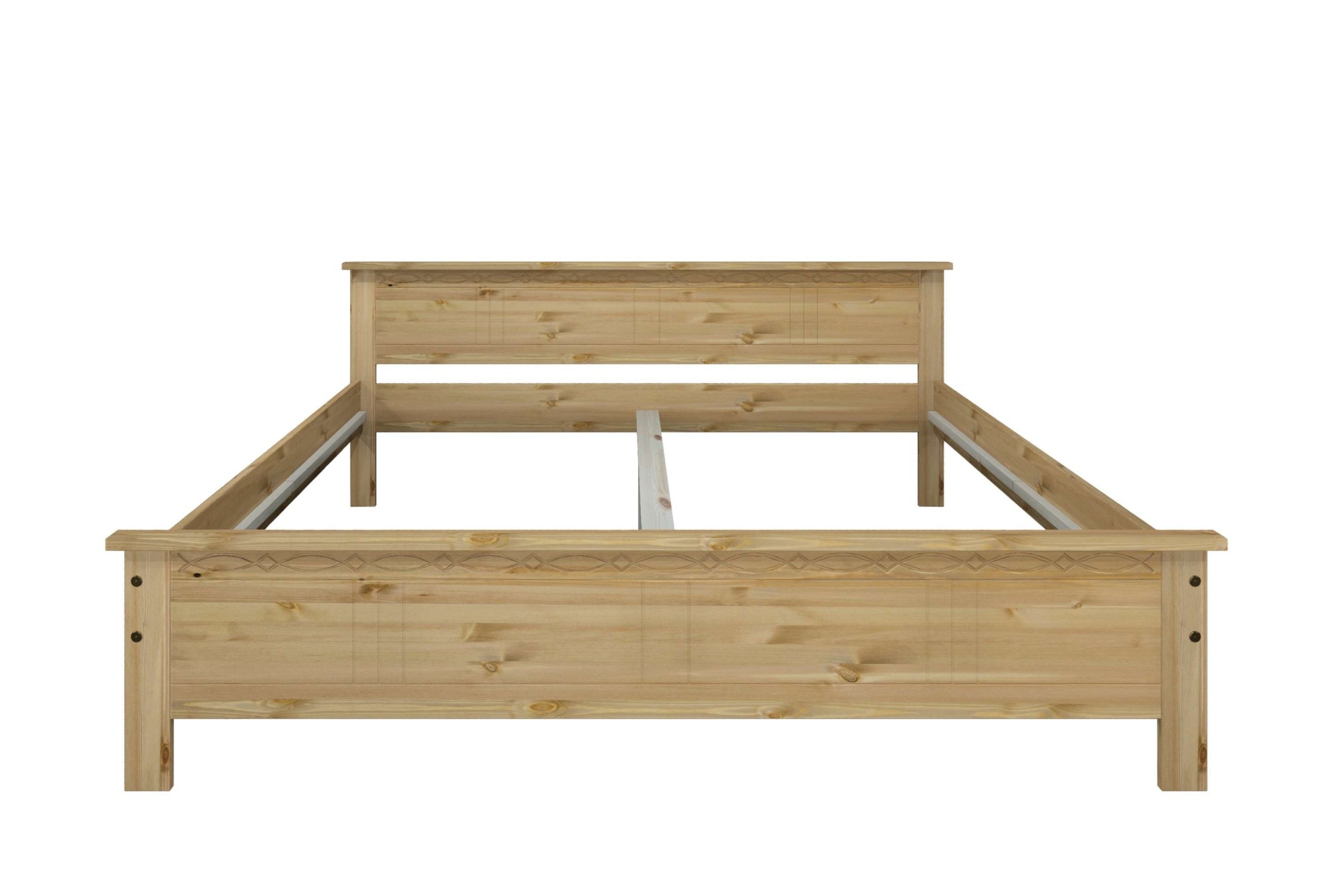 Home affaire Massivholzbett »Indra, TOPSELLER, Landhausstil, edles Design,zertifiziertes Massivholz«, (Breite/Belastbarkeit 180cm/220 KG, 140cm/180 KG, 90cm/120 KG), mit dekorativen Fräsungen, in 2 Breiten und Farben