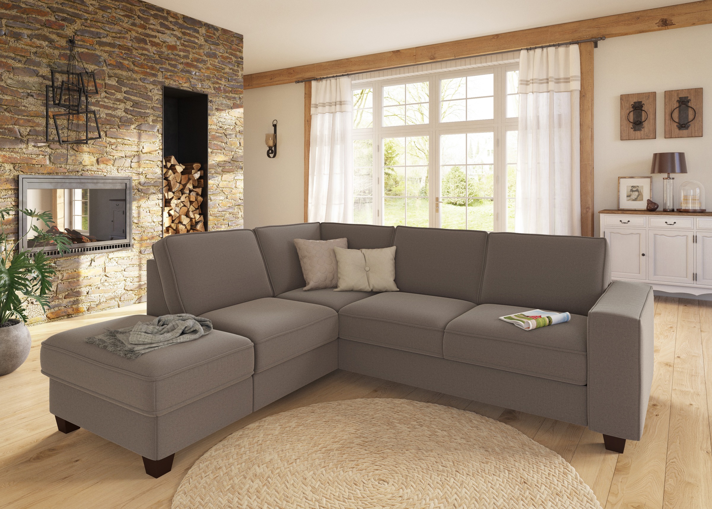 Home affaire Ecksofa "County L-Form" wahlweise Ottomane links oder rechts, günstig online kaufen