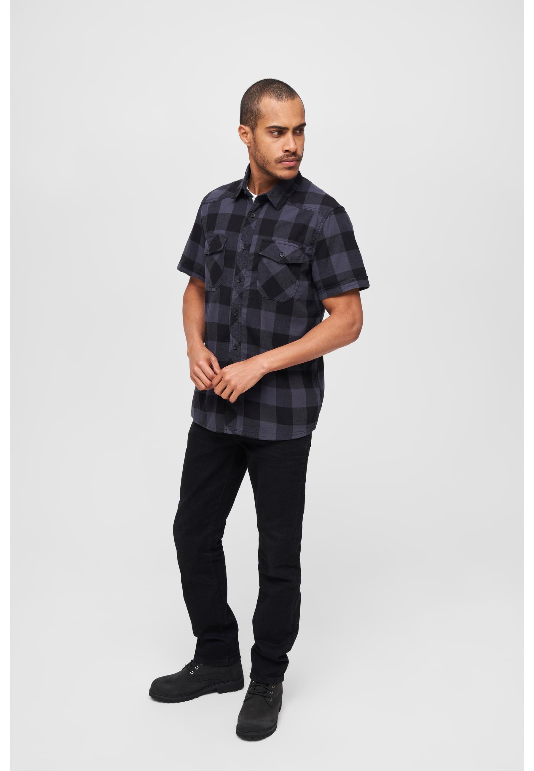 Brandit Langarmhemd »Brandit Herren Checkshirt Halfsleeve«, (1 tlg.)