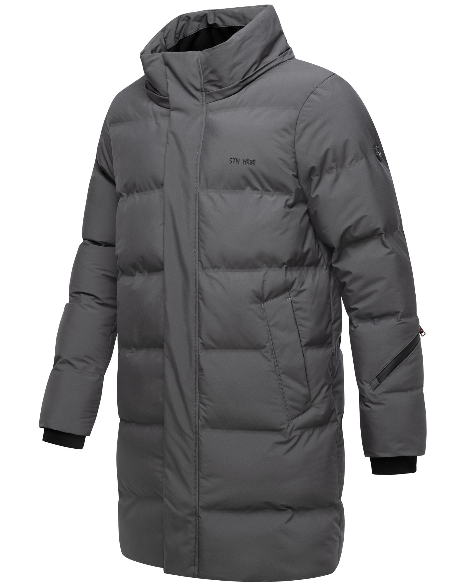 Stone Harbour Steppmantel »Thadeek XX« Warmer Mantel mit abnehmbarer und verstellbarer Kapuze