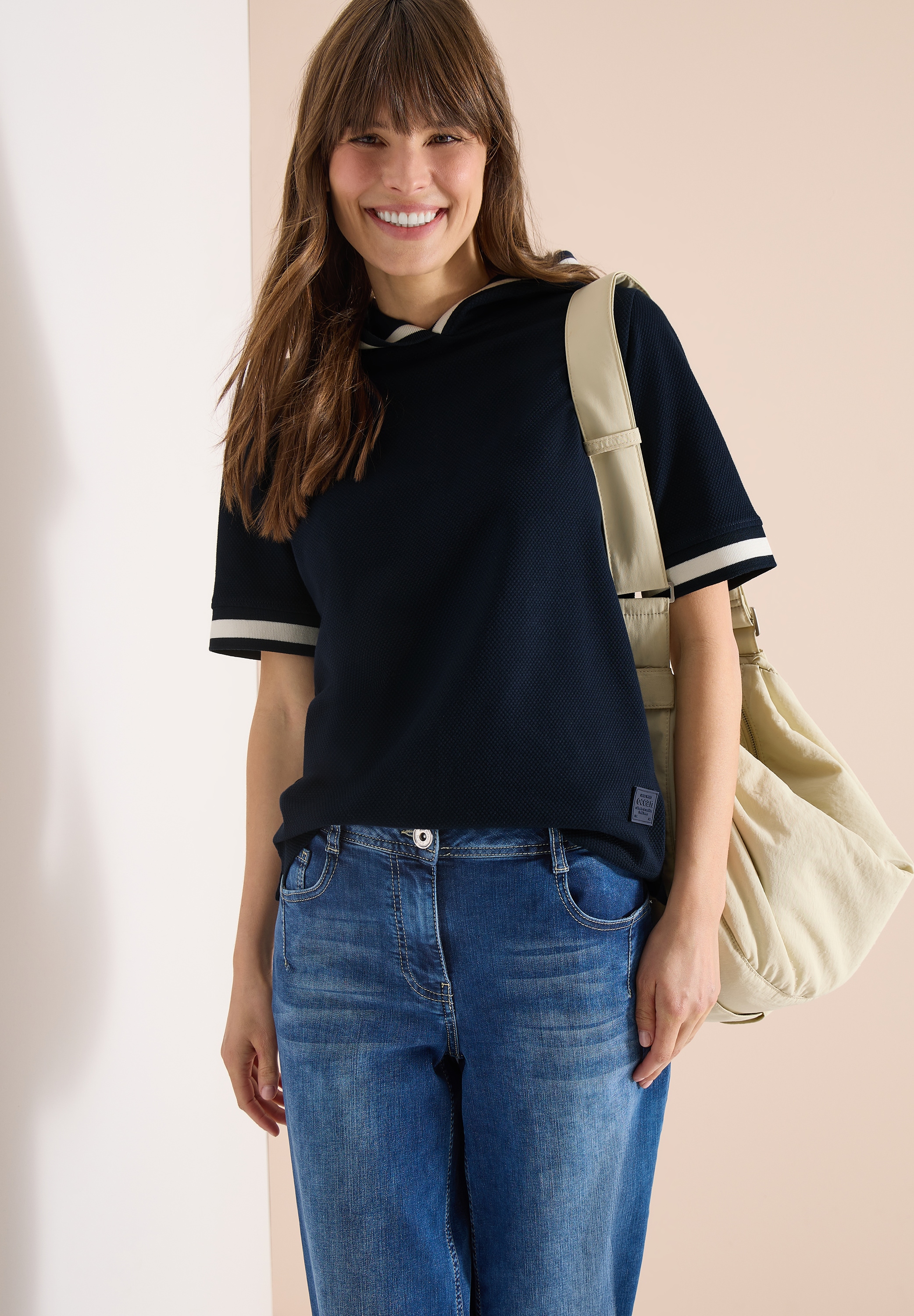 Cecil Kapuzenshirt aus Baumwolle mit Stretchante günstig online kaufen