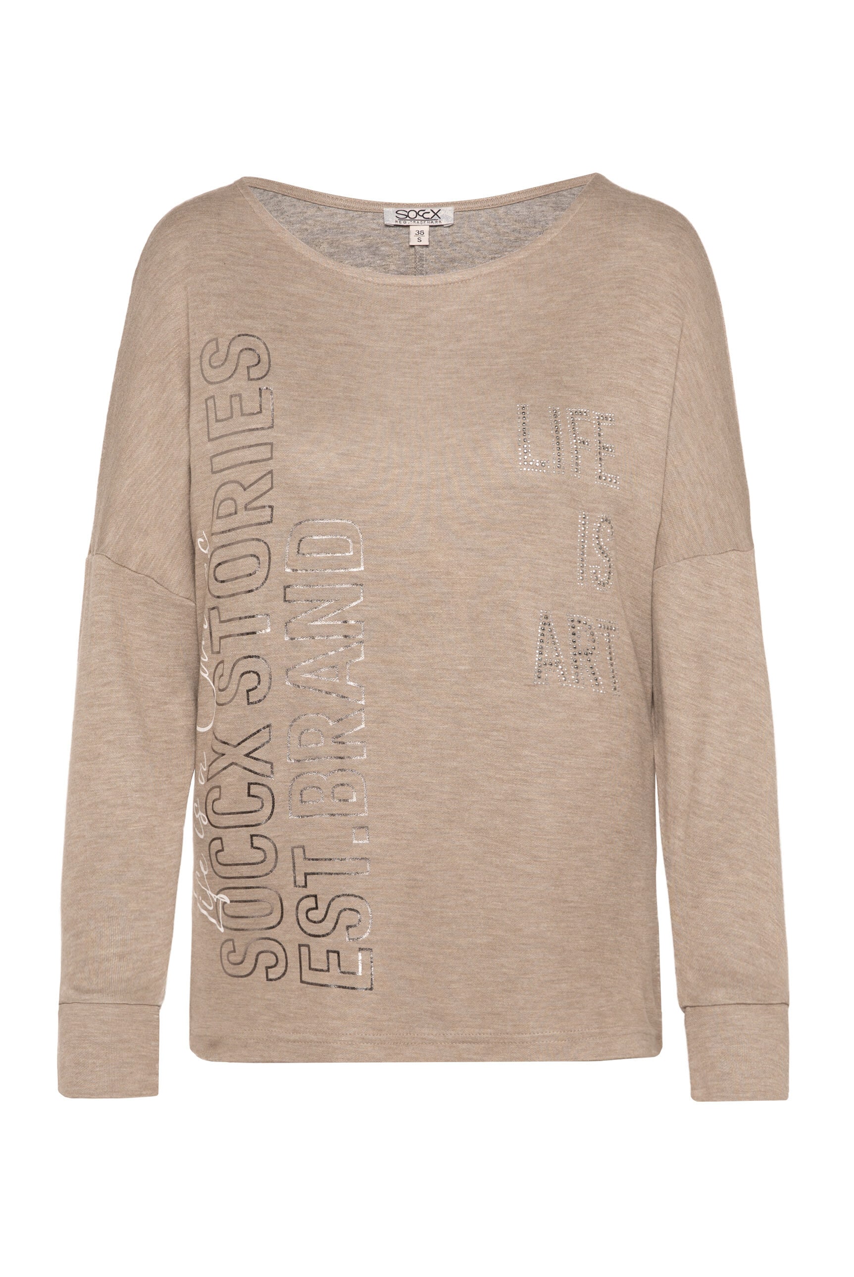 SOCCX 3/4-Arm-Shirt, mit Glitzersteinchen