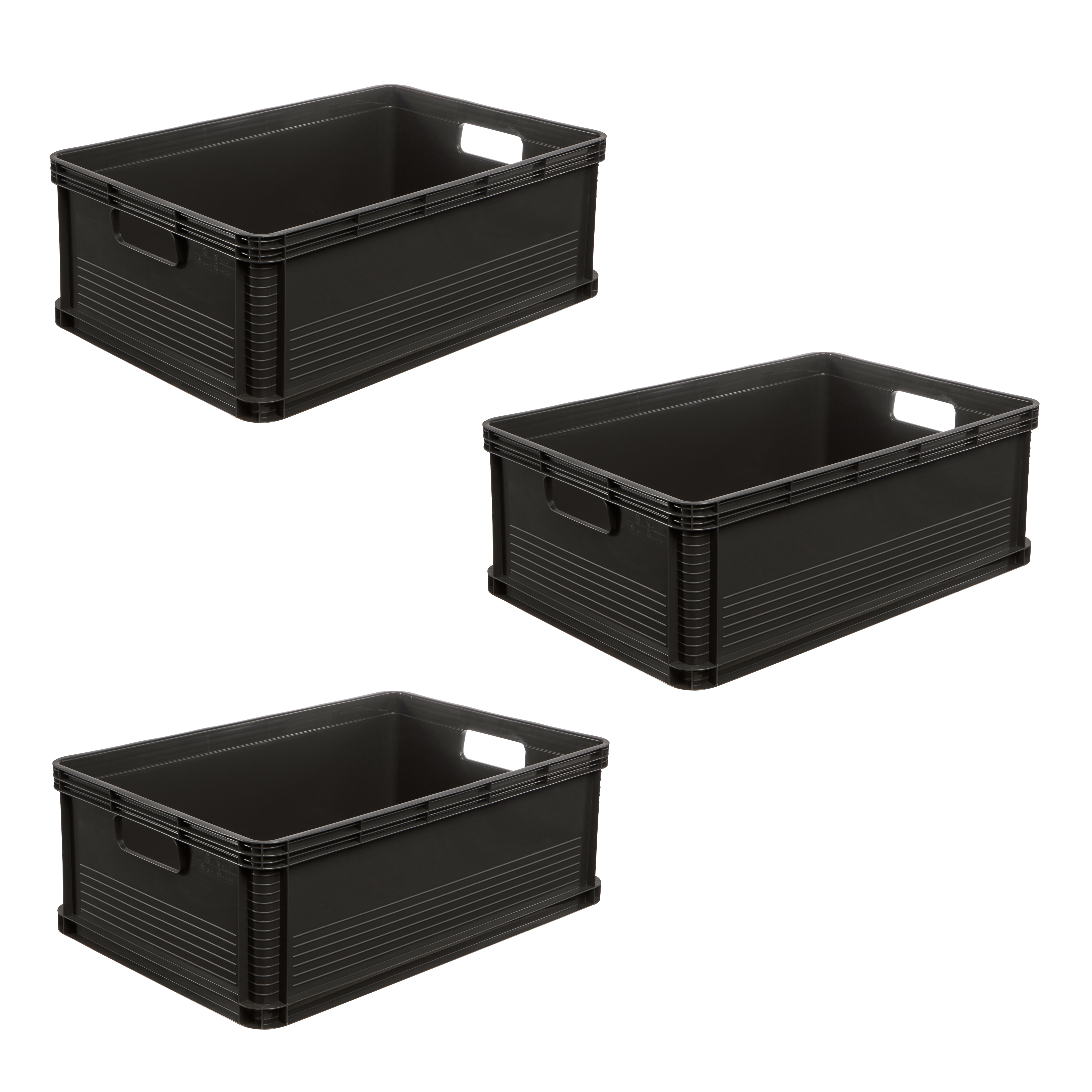 keeeper Transportbehälter "Transportbox robert, 3er Set, 45 L, 60 x 40 x 22 cm" 40 cm breit 22 cm hoch 60 cm lang Set, 3 Stk. tlg. säure- und laugenbeständig, 60 kg Tragkraft