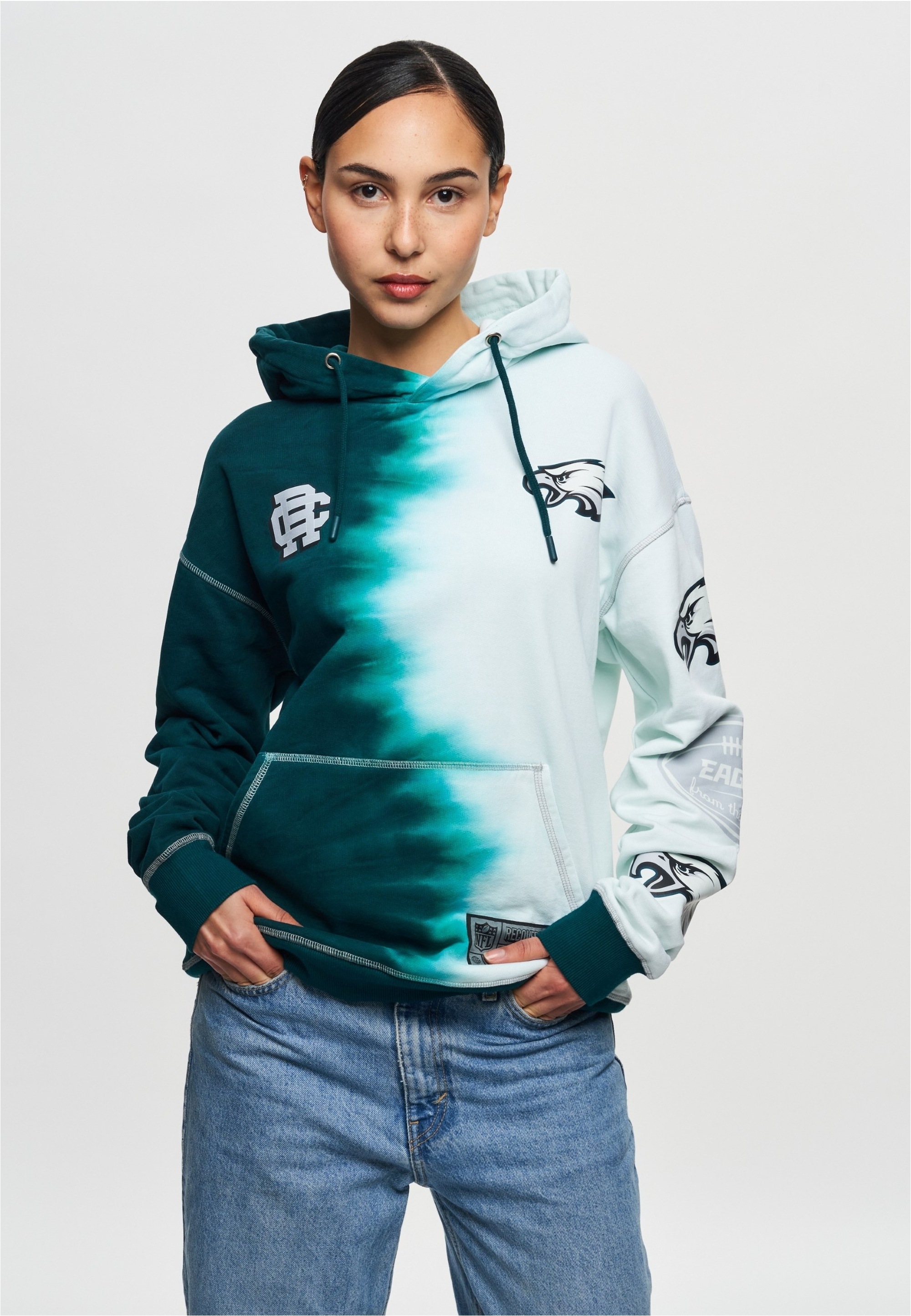 Recovered Kapuzensweatshirt "NFL Eagles Ink Dye Effect", 1 Stk. für Philade günstig online kaufen
