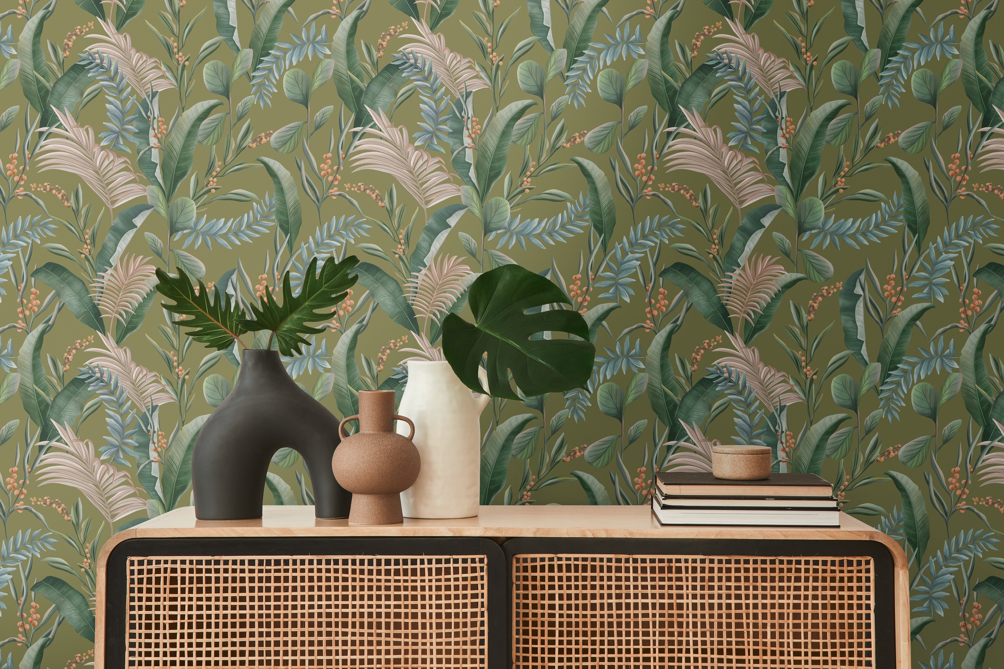 living walls Vliestapete "Drawn Into Nature florale Tapete Mustertapete Pflanzen Natur" matt strukturiert Vliestapete Blätter für Schlafzimmer Küche Wohnzimmer Floral Design