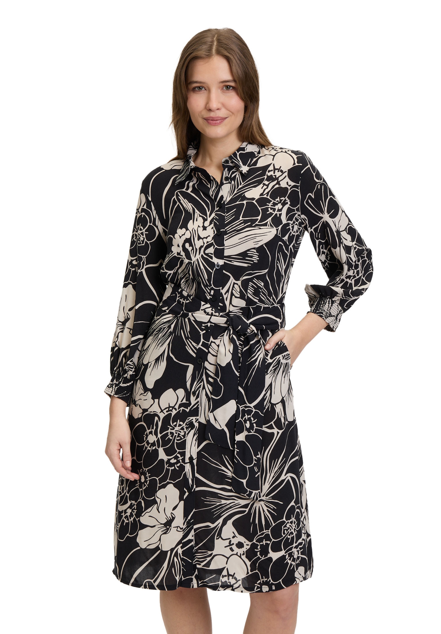Betty Barclay Hemdblusenkleid "Betty Barclay Damen Hemdblusenkleid mit Bind günstig online kaufen
