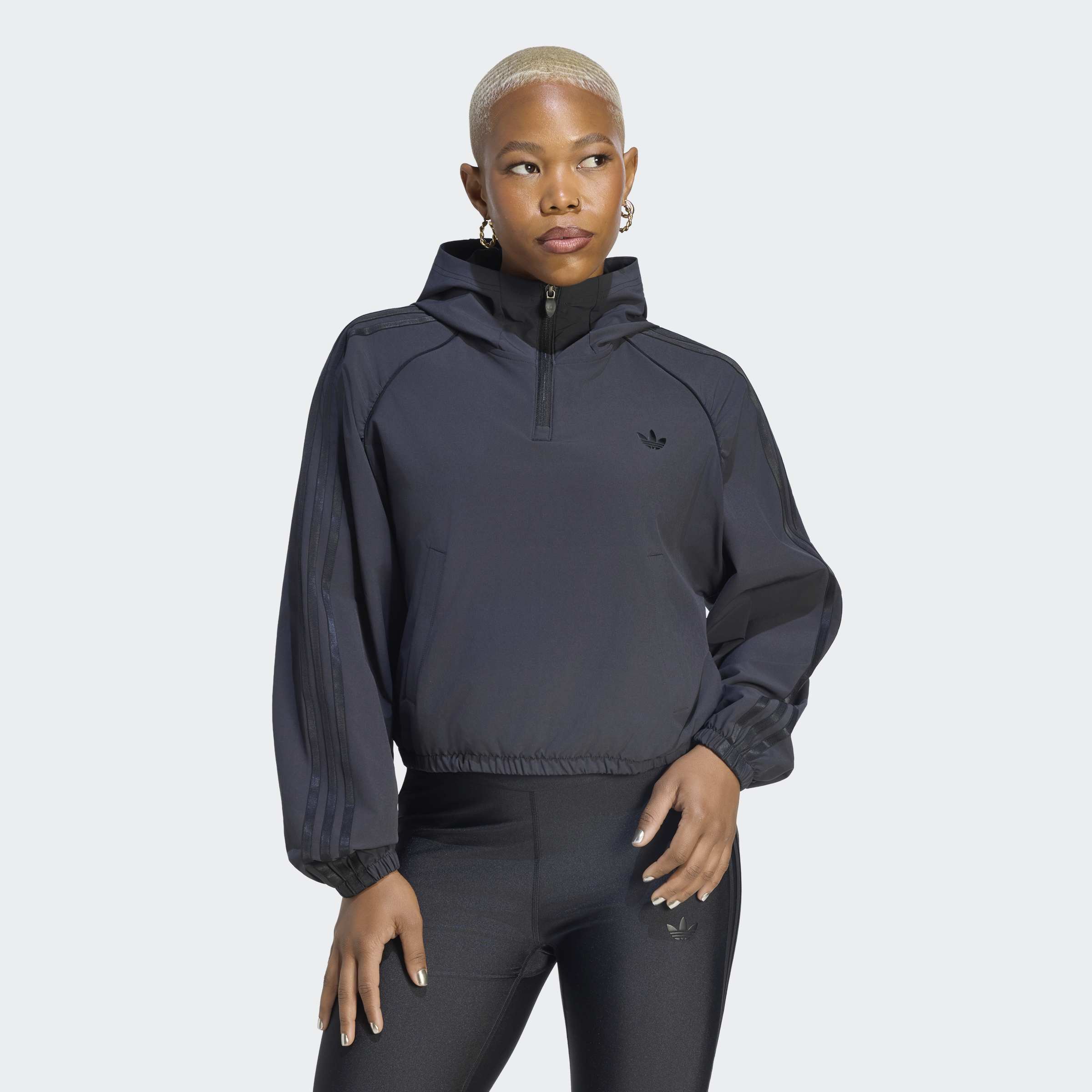 adidas Performance Sweatshirt "ADIDAS ORIGINALS SPORT COVERUP", locker geschnittene Half-Zip Trainingsjacke