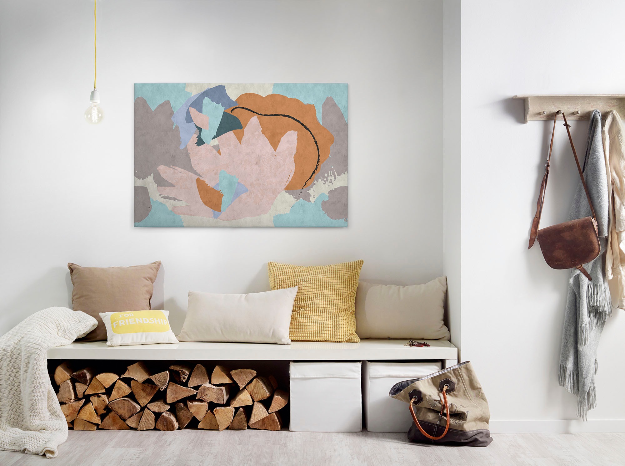 A.S. Création Leinwandbild "floral collage" Abstrakt Kunst 1 Stk. tlg. Keilrahmen Bild Floral Abstrakt Leinwand-Bild Wohnzimmer modern Kinder