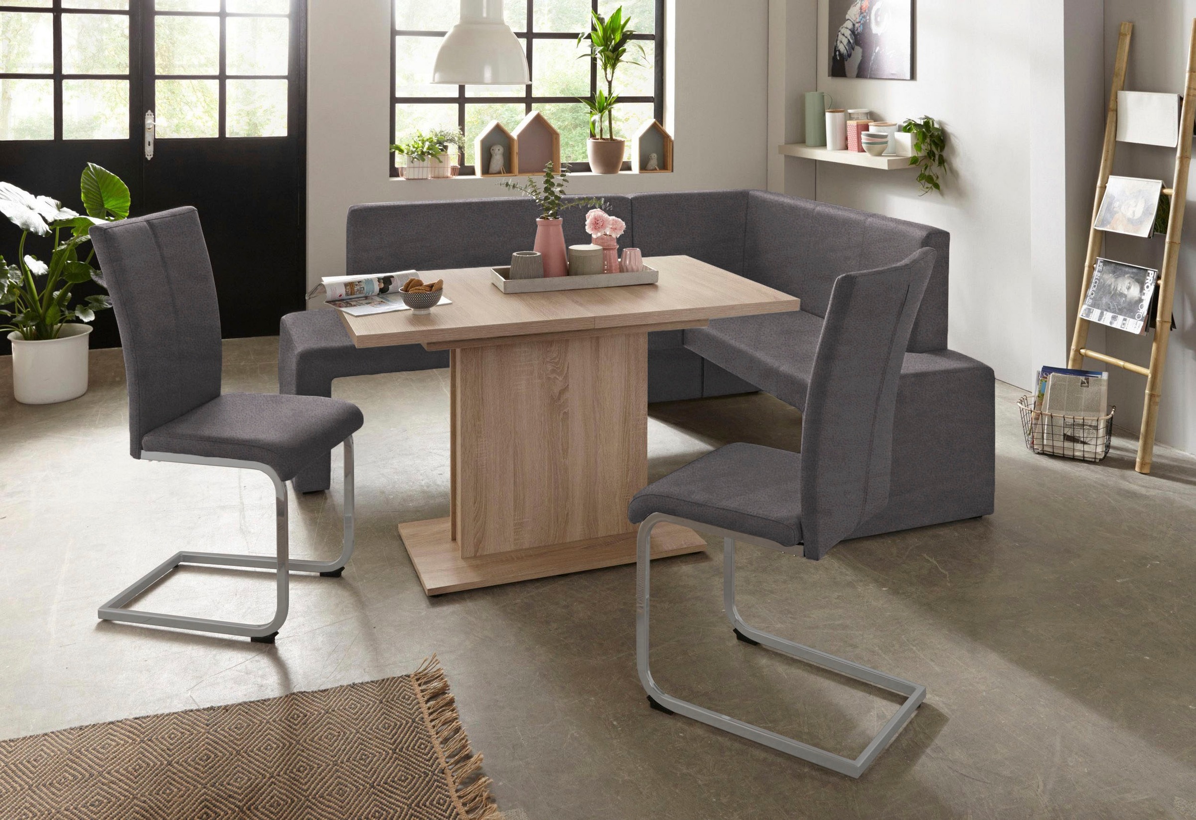Home affaire Freischwinger »Alex«, (Set), 2 St., Microfaser 2, Stuhl belastbar bis 120 Kg, Gestell im Chrom-Look