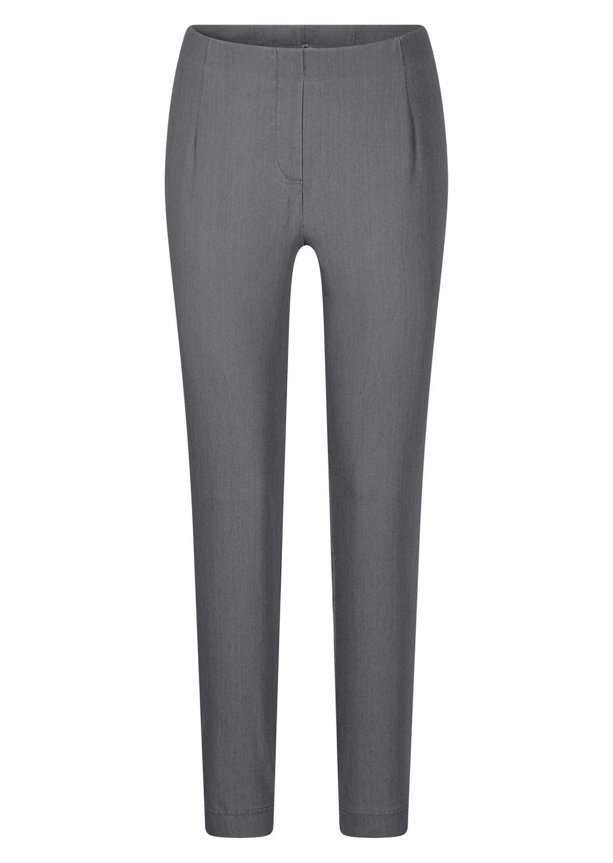 Chinohose GOLDNER "Bengalinhose LOUISA in Denim-Optik", Damen, Gr. 50, N-Gr, grau, Obermaterial: 78% Baumwolle CO. 18% Polyester PES. 4% Elasthan EL., Hosen Chinohose