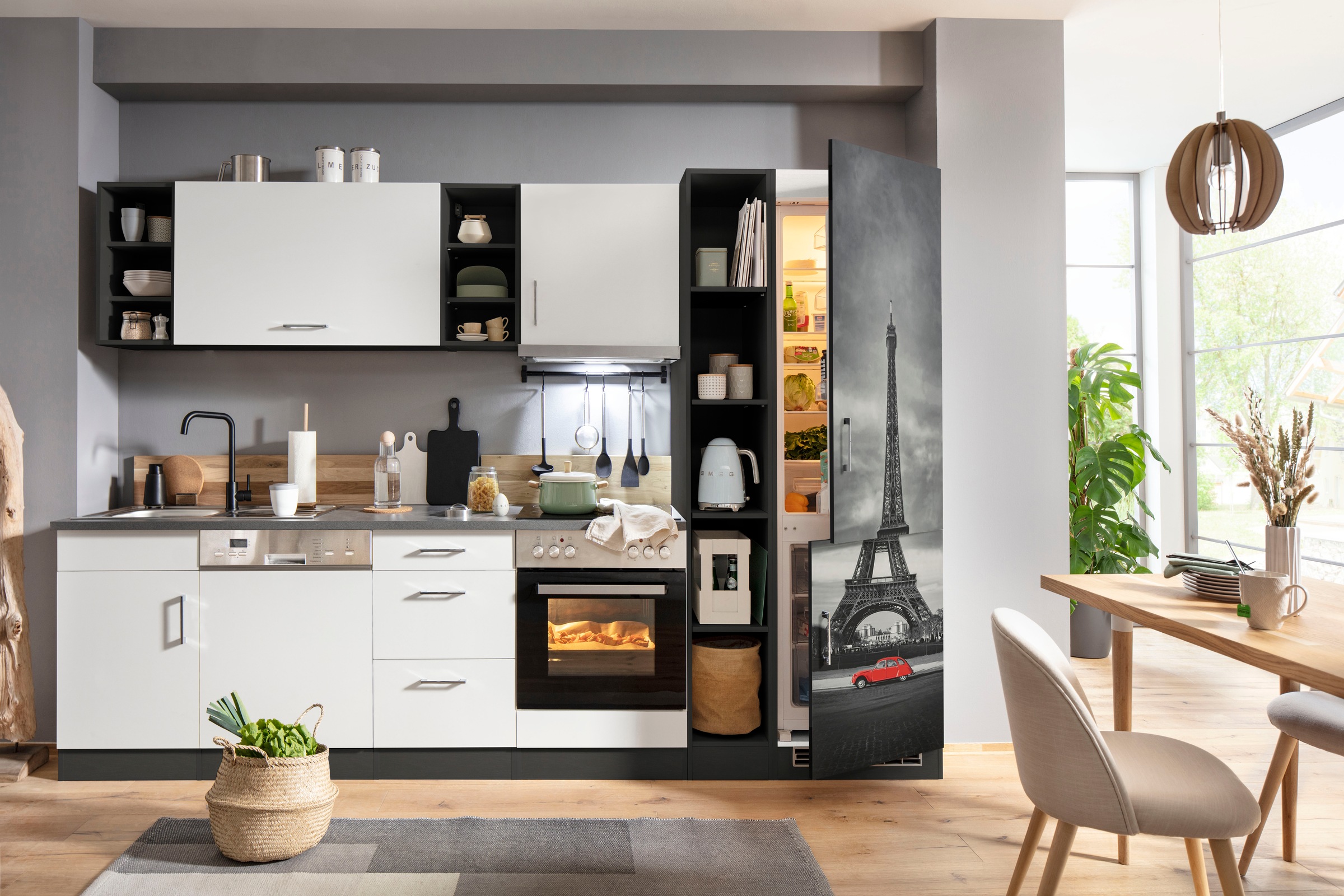 HELD MÖBEL Küchenzeile "Paris", mit E-Geräten, Breite 310 cm, mit großer Kü günstig online kaufen