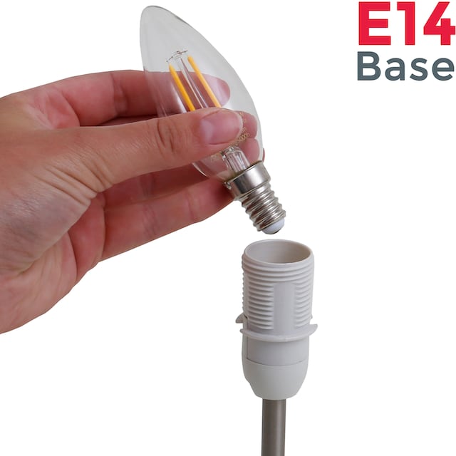 B.K.Licht Tischleuchte, 1 flammig-flammig, LED Nachttischlampe mit Schalter  E14 IP20 Stoff taupe matt-nickel | BAUR