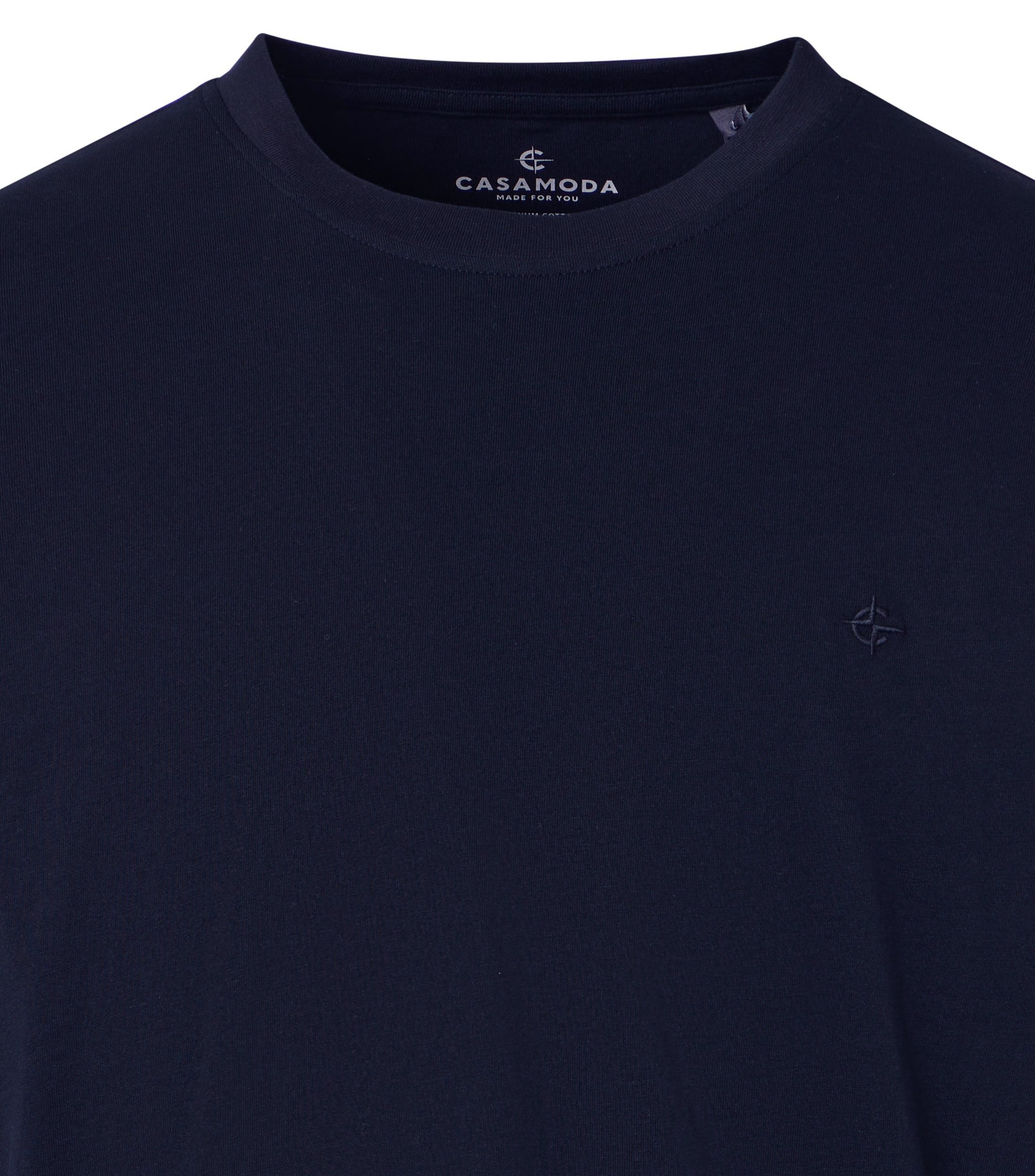 T-Shirt CASAMODA "CASAMODA T-Shirt Doppelpack uni", Herren, Gr. M, dunkelblau, 100% Baumwolle, Shirts T-Shirt 2