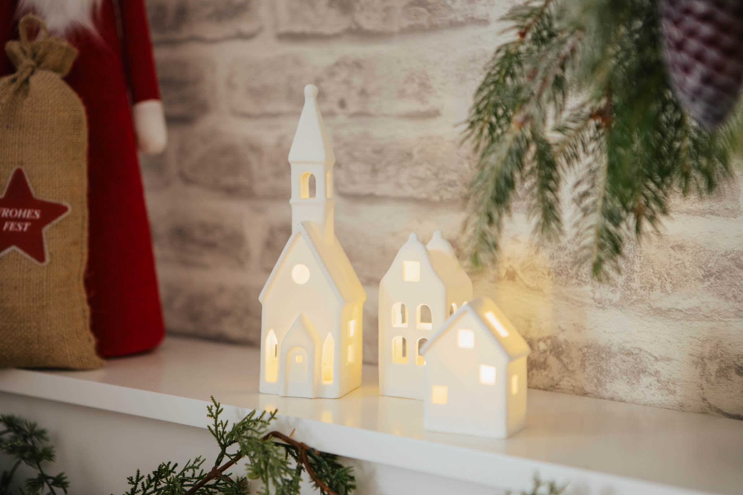 my home LED Weihnachtsdeko«, Beleuchtung Biskuitporzellan, mit Weihnachtsdorf bestellen aus BAUR »Salome, 
