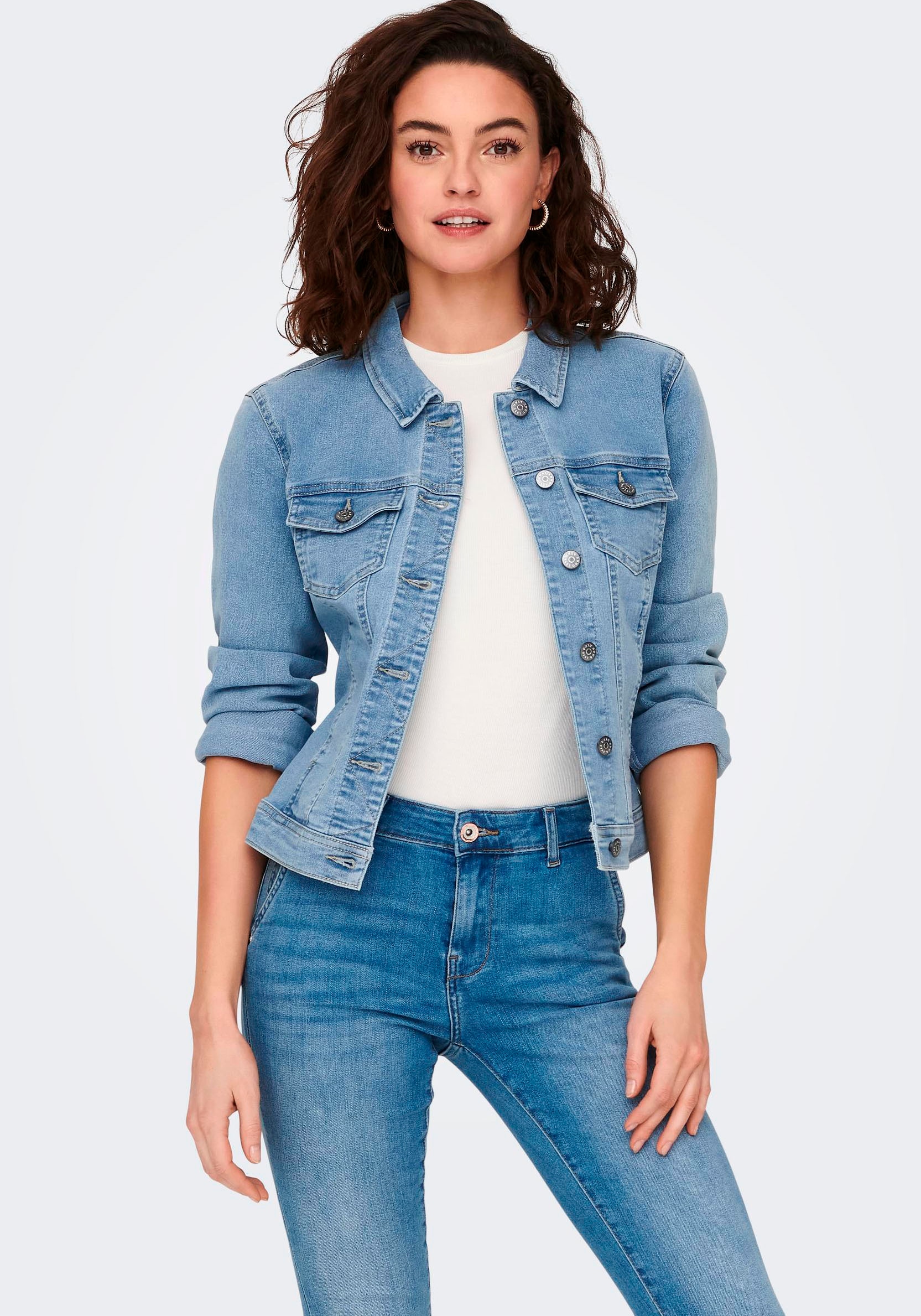ONLY Jeansjacke "ONLWONDER – Jeansjacke in kurzer Form mit Stretch" günstig online kaufen