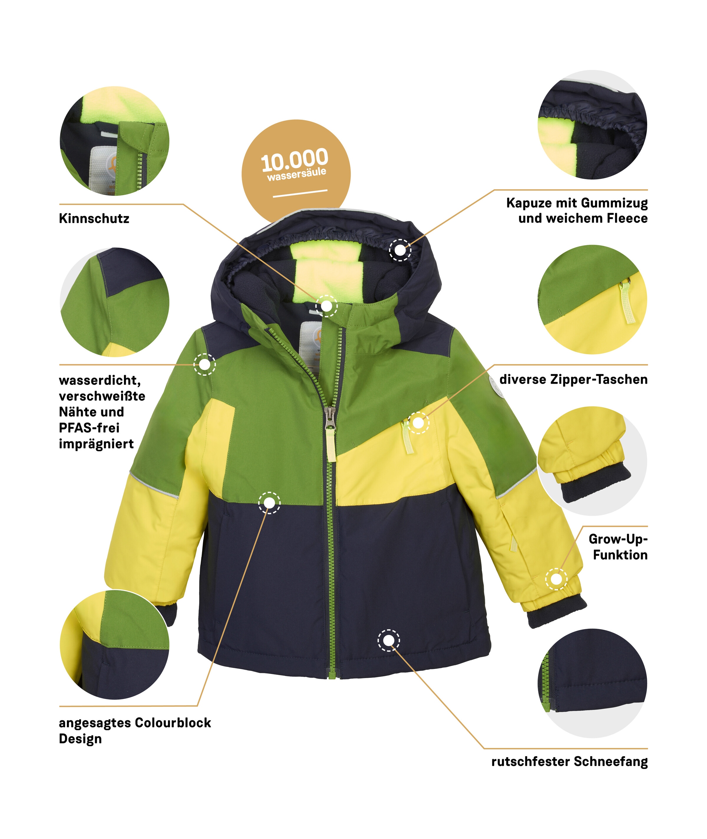 first instinct by killtec Skijacke »FISW 42 MNS SKI JCKT«, Funktionsjacke: wasserdicht, Colourblock, Ärmel verlängerbar