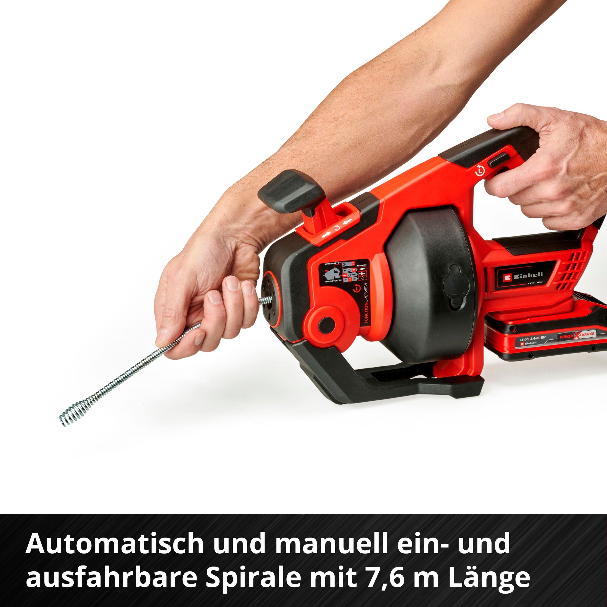 Einhell Rohrreinigungsspirale »Power X-Change TE-DA 18/760 Li Solo«, Power X-Change, ohne Akku und Ladegerät