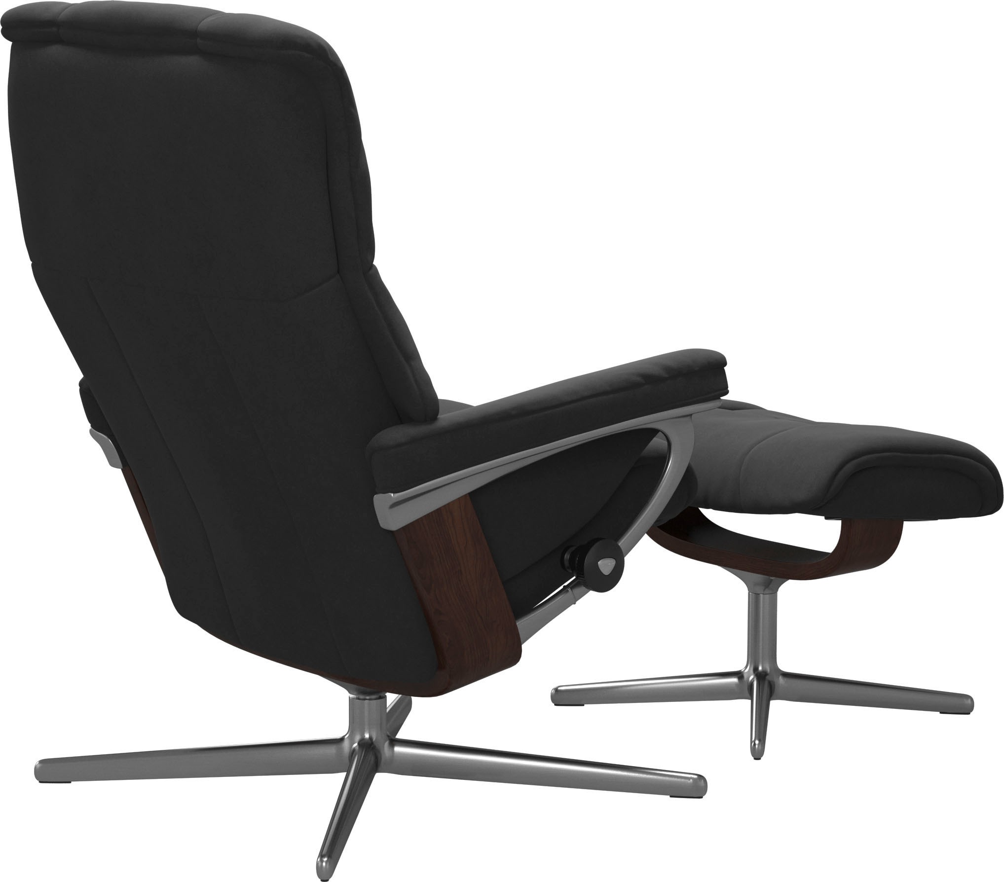 Stressless® Relaxsessel »Mayfair«, (Set, Relaxsessel mit Hocker), mit Hocker, mit Cross Base, Größe S, M & L, Holzakzent Braun