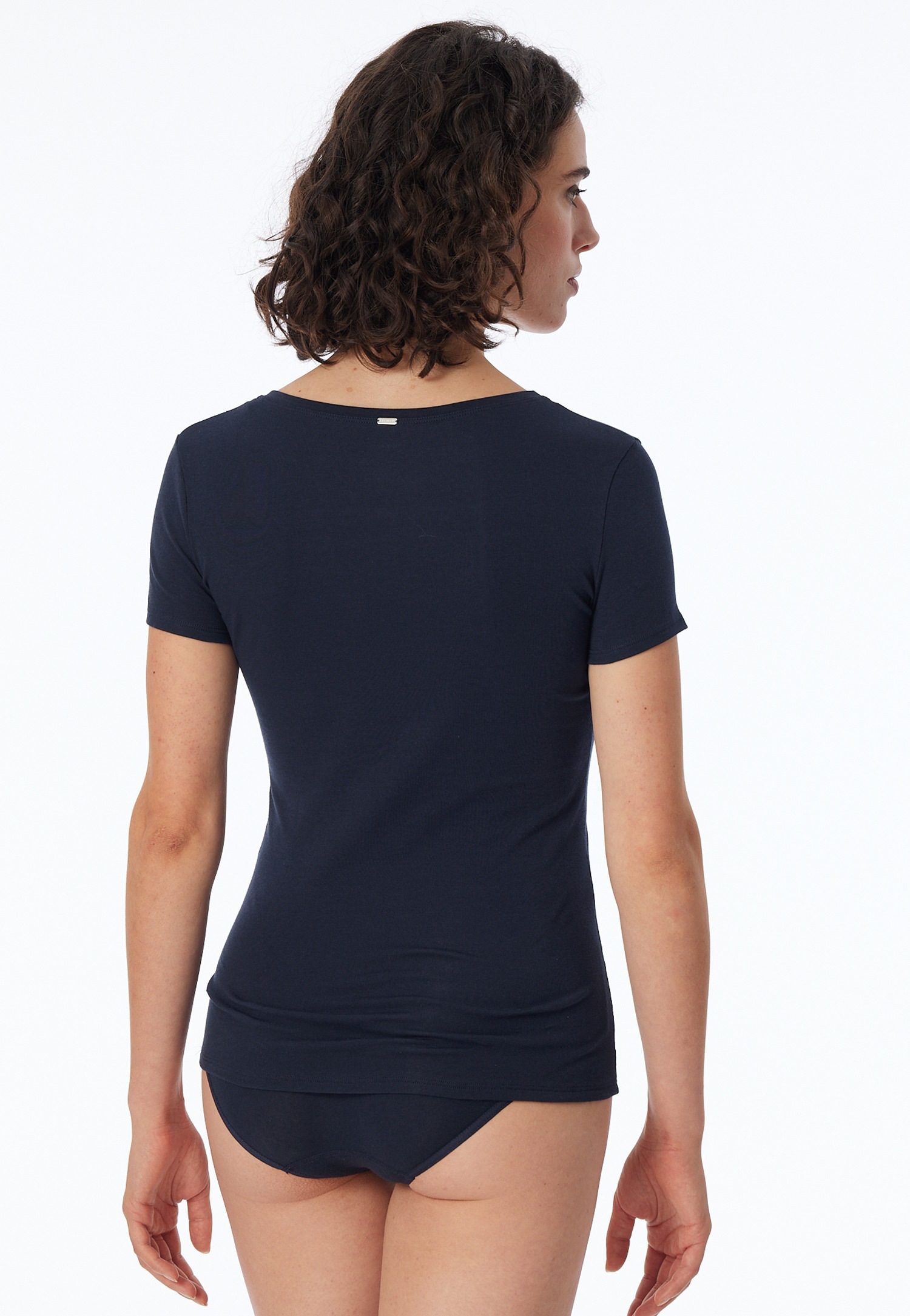 Schiesser T-Shirt »Naturschönheit« mit V-Ausschnitt, kurzem Arm, Feinripp-Qualität