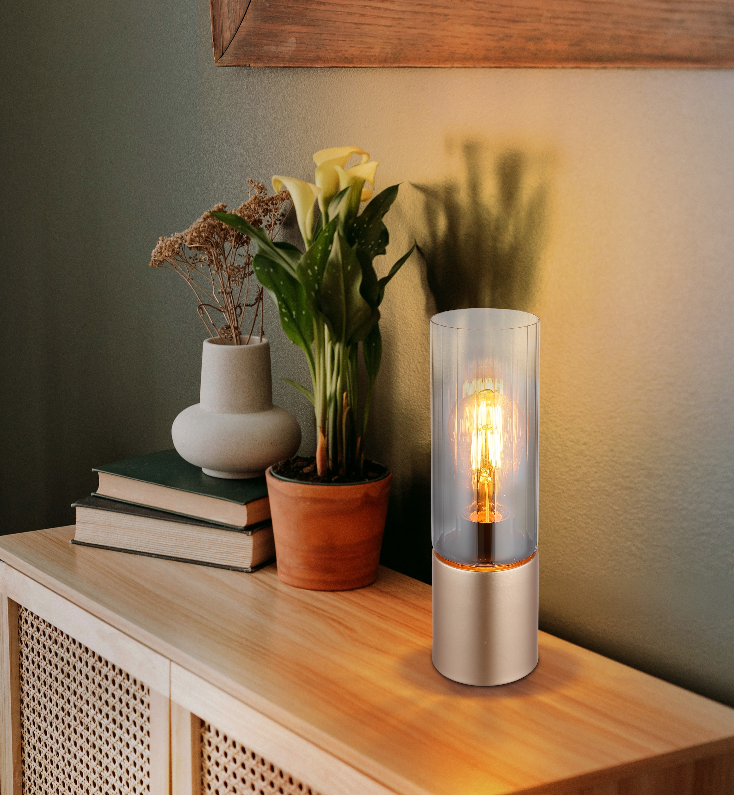 GLOBO LIGHTING Tischleuchte »ANNIKA« E27 1 Stk. Tischlampe Nachttischlampe Deko-Tischleuchte Schlafzimmer