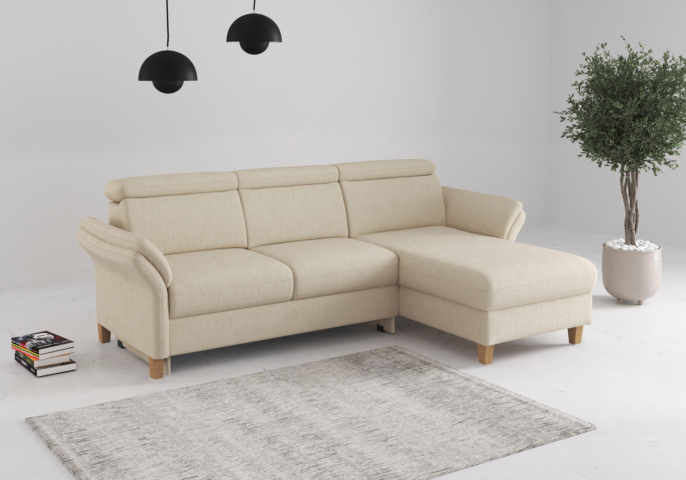 OTTO home Ecksofa "Glendale, L-Form" inkl. Kopfteilverstellung, wahlweise mit Vorziehsitz und Bettkasten