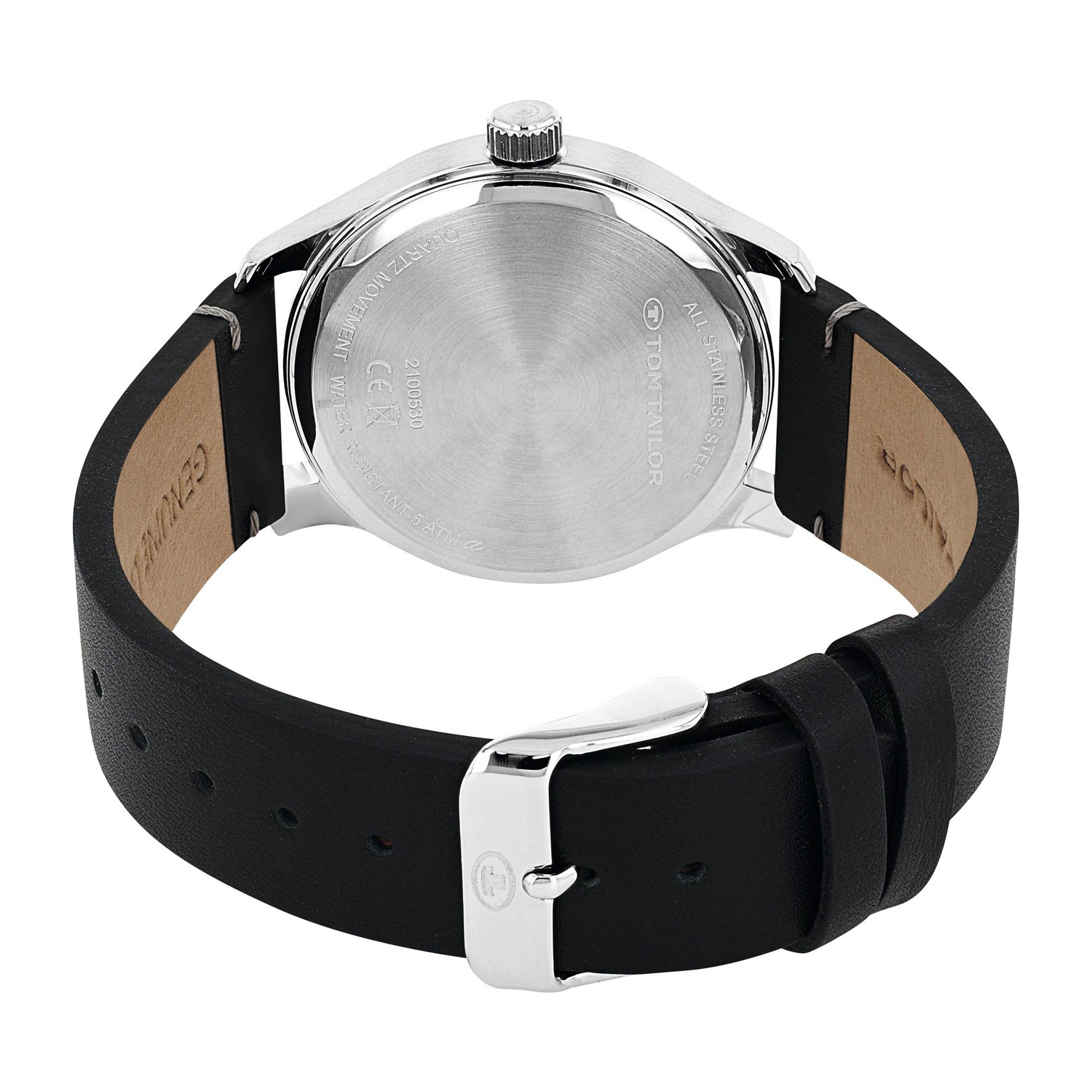 TOM TAILOR Quarzuhr Armbanduhr, Herrenuhr, Lederarmband, analog