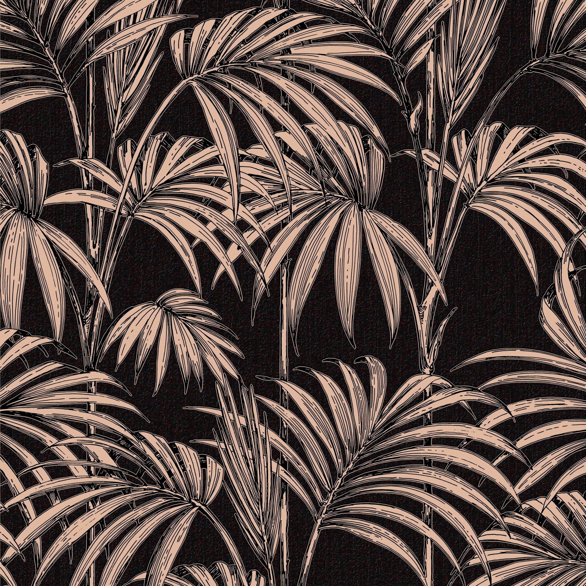 Boutique Vliestapete "Honolulu Black/Gold" aufgeschäumt Honolulu Gold 1000x52cm