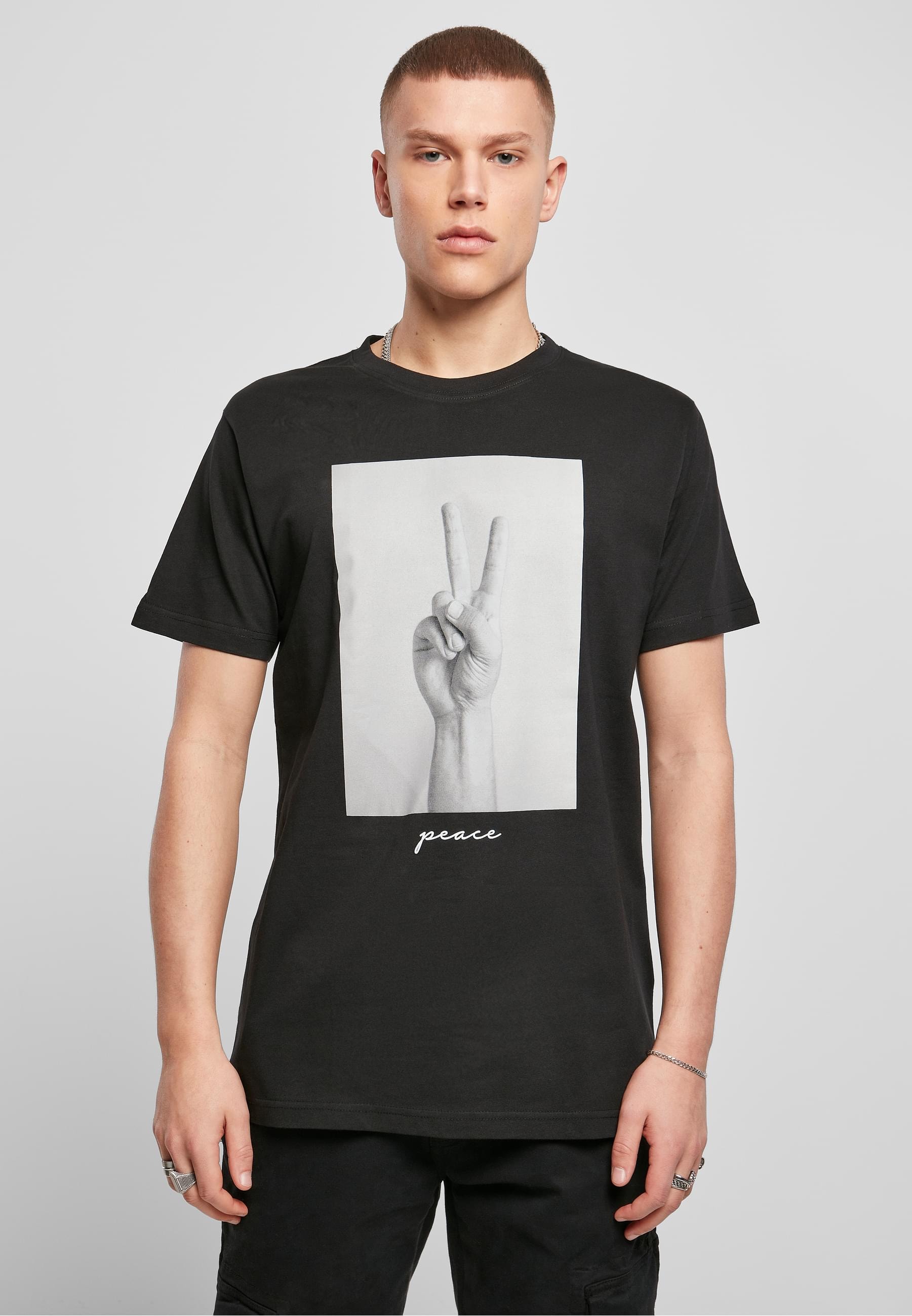 MisterTee T-Shirt »MisterTee Herren Peace Sign Tee«, (1 tlg.)