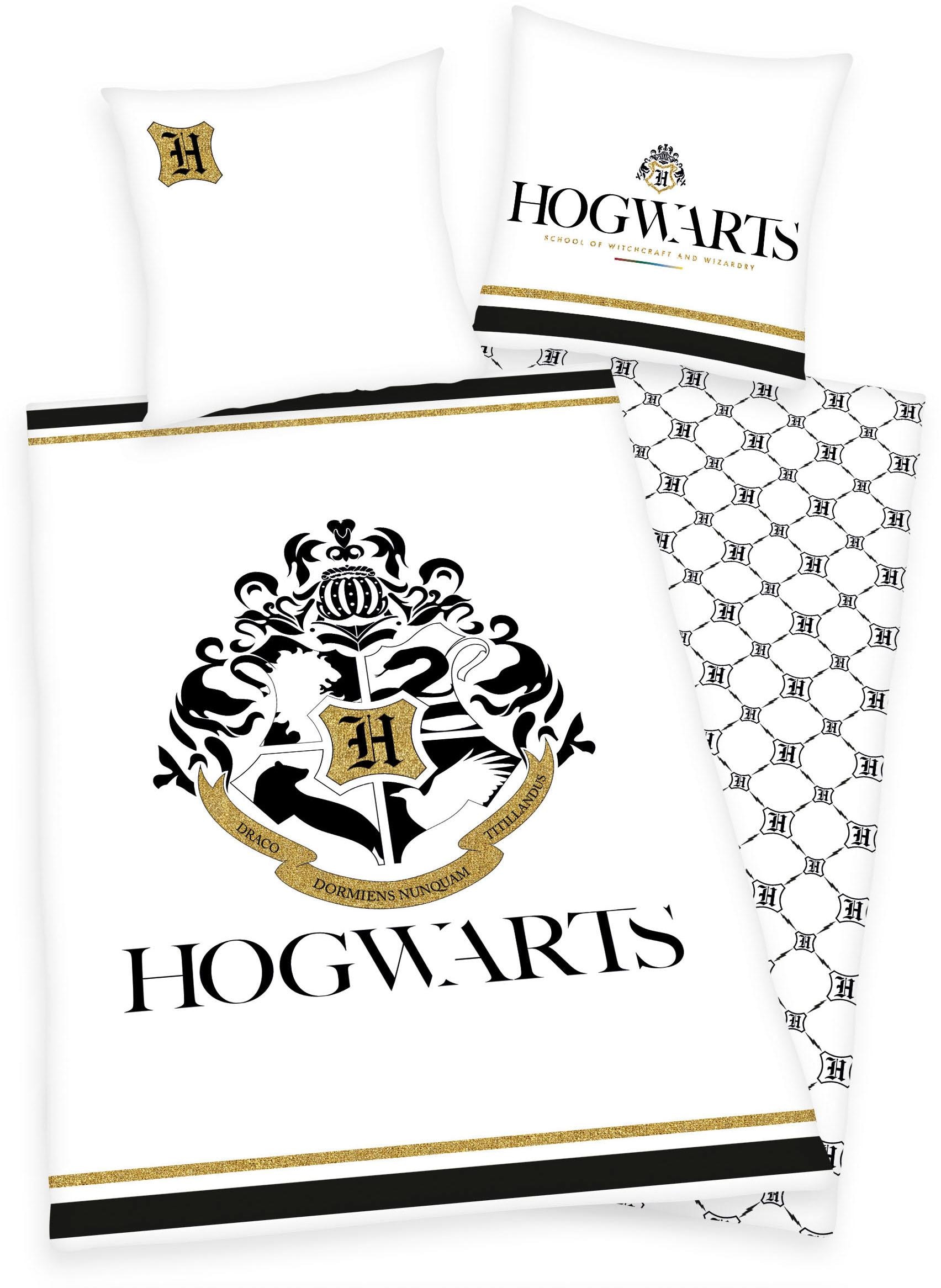 Harry Potter Wendebettwäsche "Hogwarts" 2 Stk. tlg. mit Hogwarts Logo günstig online kaufen
