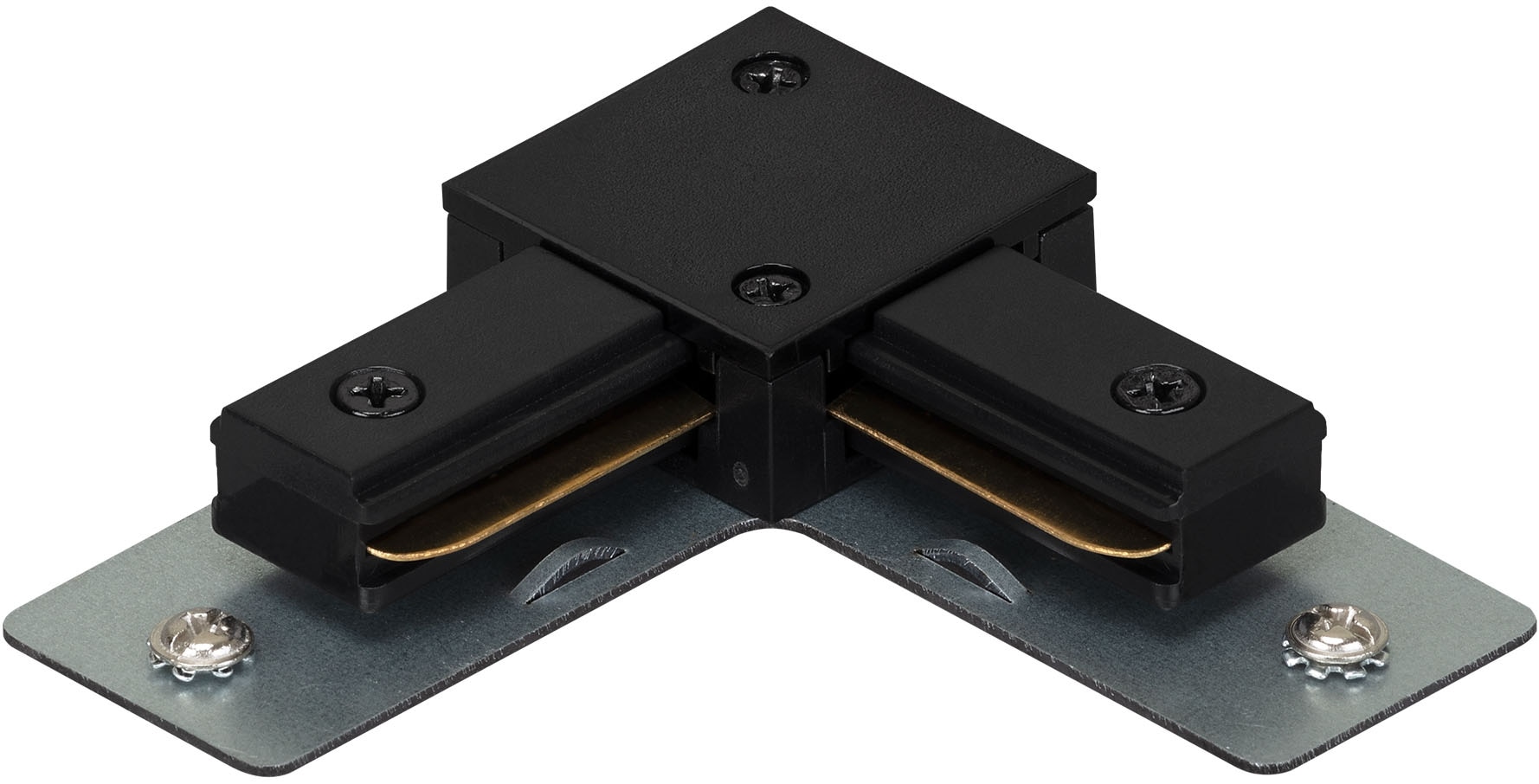 Schienensystem-Verbinder "RAIL", B:8,6cm H:1,85cm L:8,6cmmatt, schwarz, BRILONER LEUCHTEN, Stromschienensysteme, Eckverbinder 86 mm Schwarz