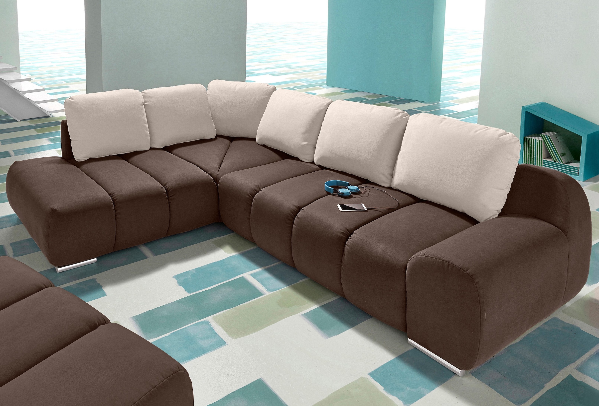 Home affaire Ecksofa "Bono L-Form" mit Ottomane, wahlweise mit Bettfunktion günstig online kaufen