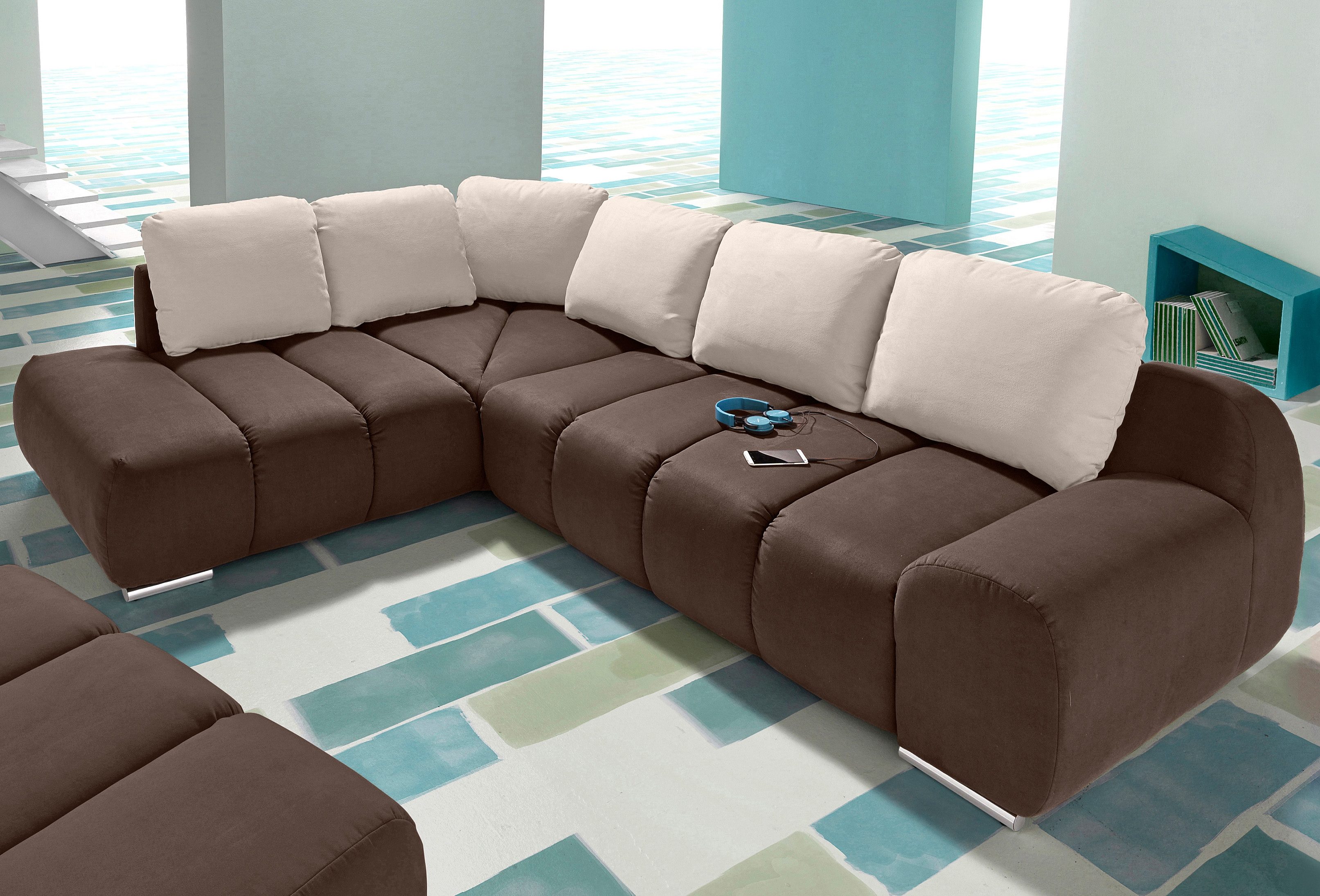 OTTO home Ecksofa "Bono L-Form" mit Ottomane, wahlweise mit Schlaffunktion