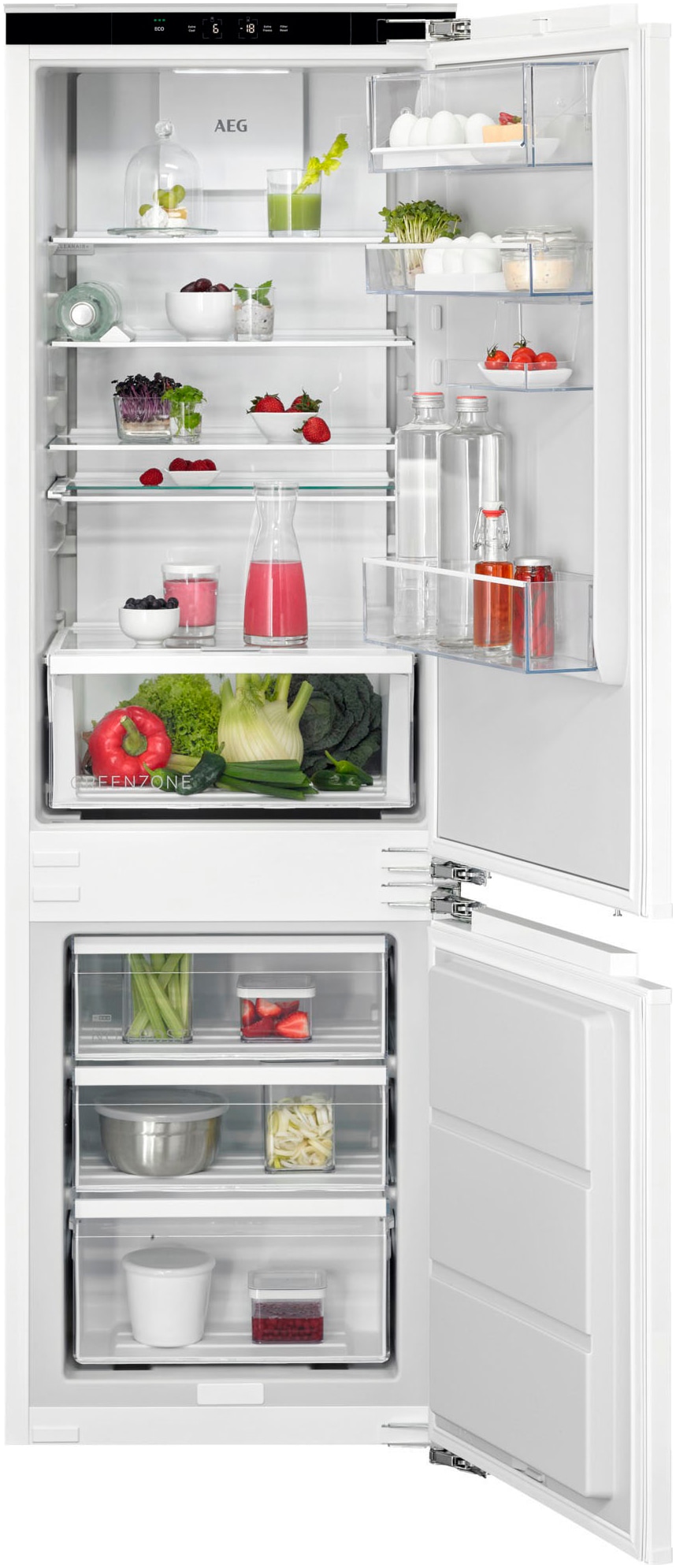 AEG Einbaukühlgefrierkombination "TSC7M183EC", Rechtsanschlag, wechselbar, silber, Kühlschränke, 245 Liter, GreenZone-Vitamine bleiben erhalten,