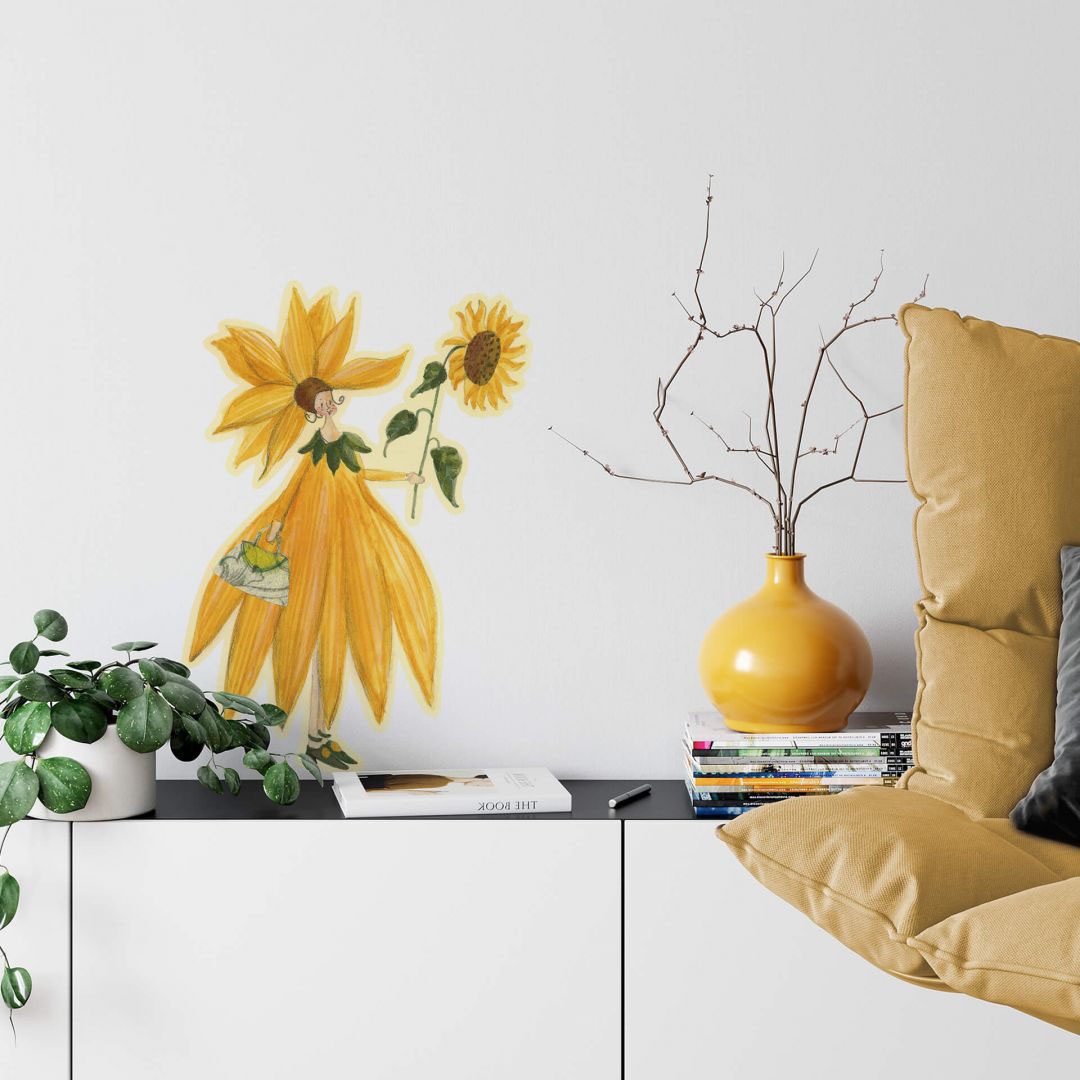 | Wall-Art bestellen Sonnenblumen »Gelbe (1 BAUR Wandtattoo Fee Mädchen«, St.)