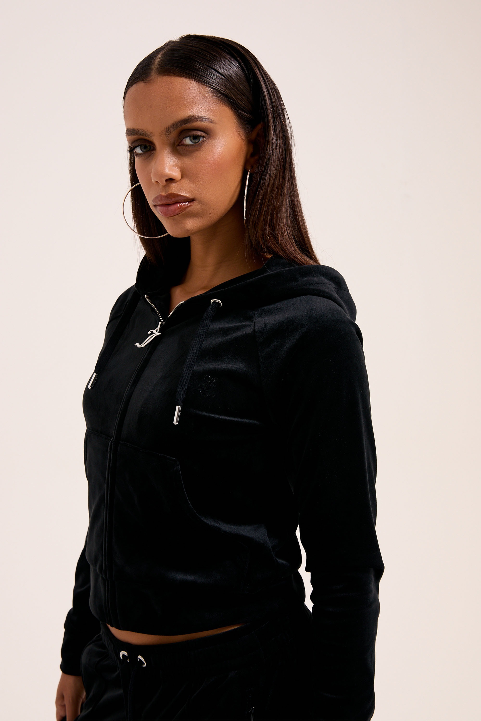 Juicy Couture Kapuzennickijacke "MADISON OUTLINE HOODIE WITH DIAMANTE BRA D günstig online kaufen