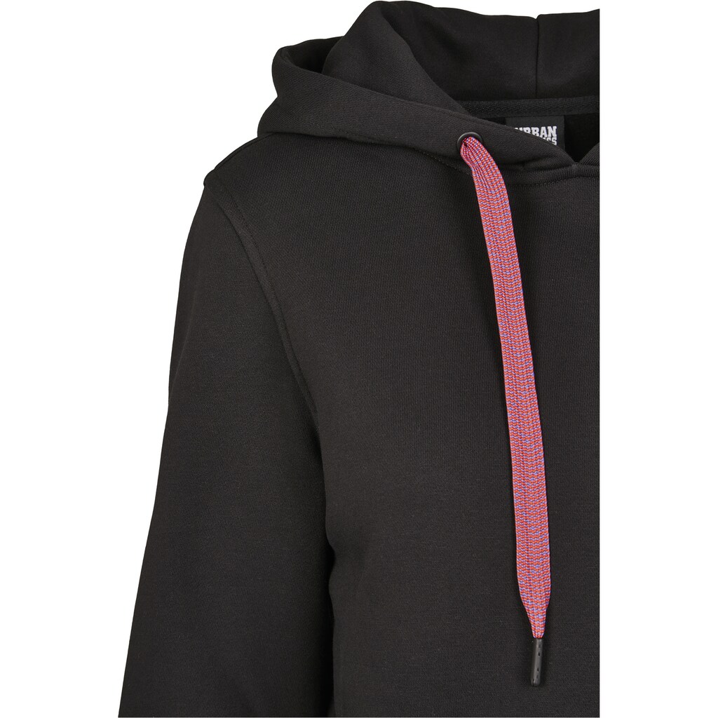 URBAN CLASSICS Rundhalspullover »Urban Classics Damen Ladies Contrast Drawstring Hoody«, (1 tlg.)