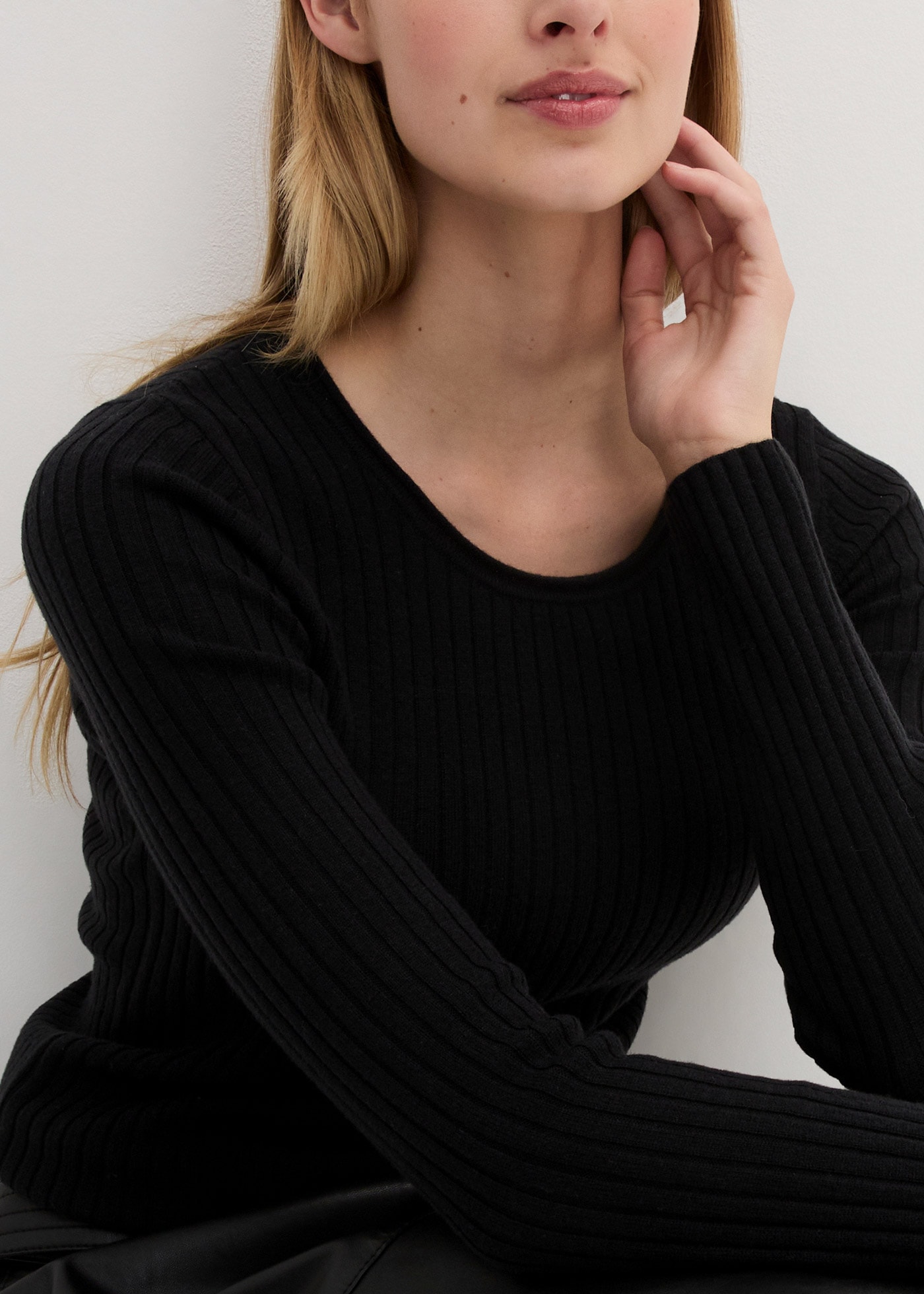 bonprix Strickpullover aus Merinowolle, Langarm, für Frühling und Sommer, schmale Passform