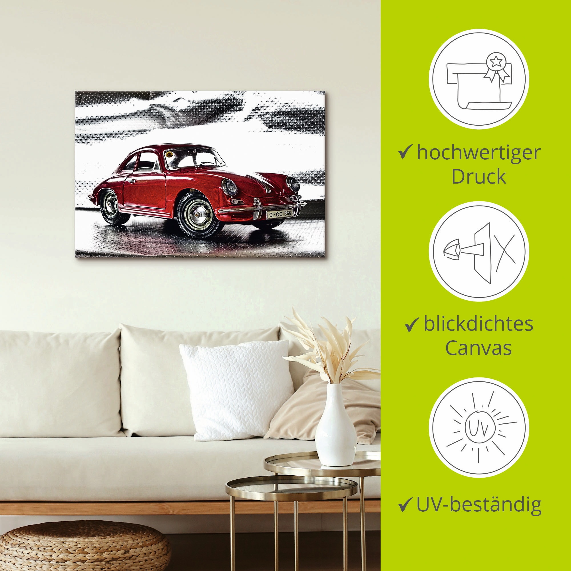 Artland Wandbild »Klassiker - Der Porsche 356«, Auto, (1 St.), als Alubild, Outdoorbild, Leinwandbild, Poster, Wandaufkleber