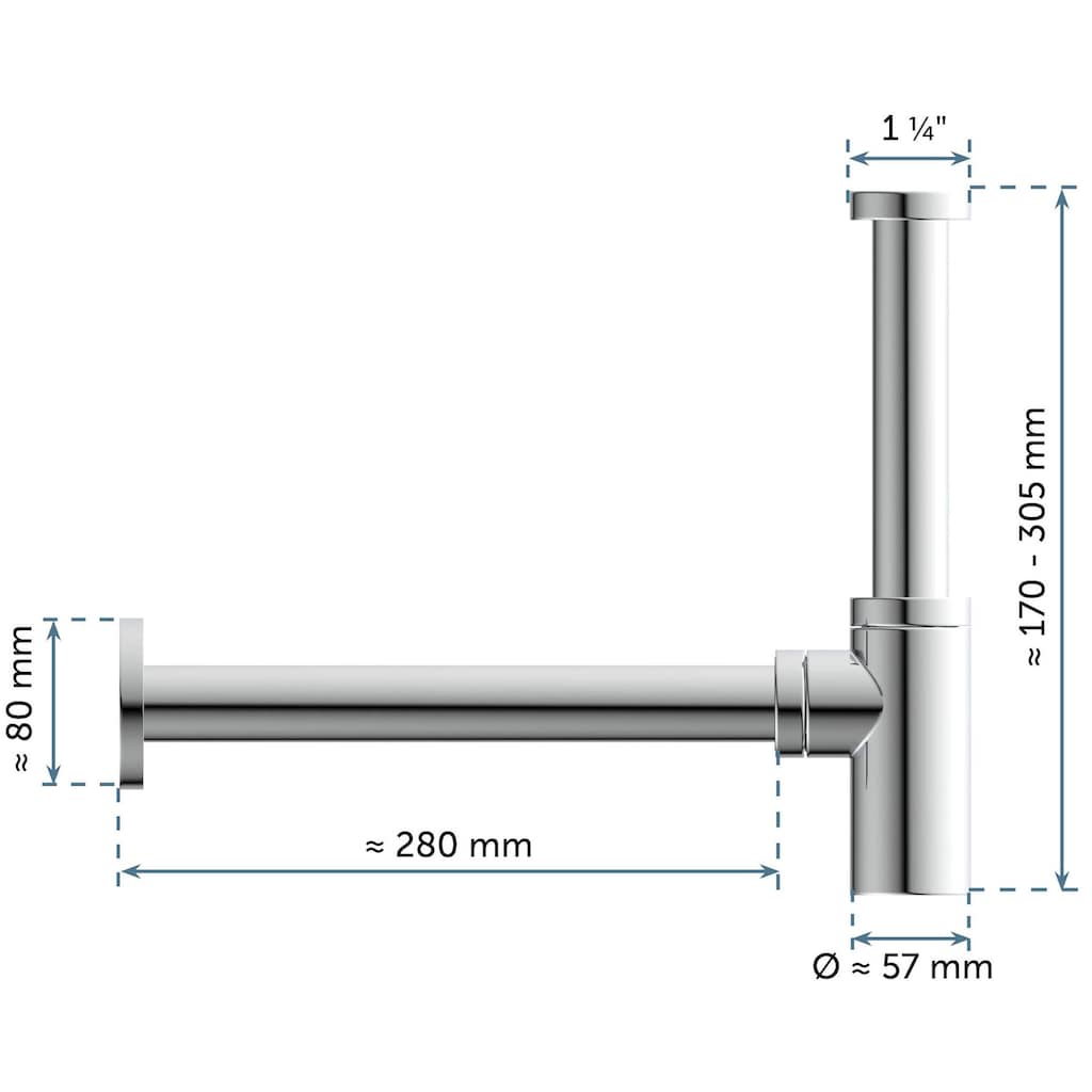 Kirchhoff Siphon »Design Flaschensiphon inkl. Reinigungsöffnung«