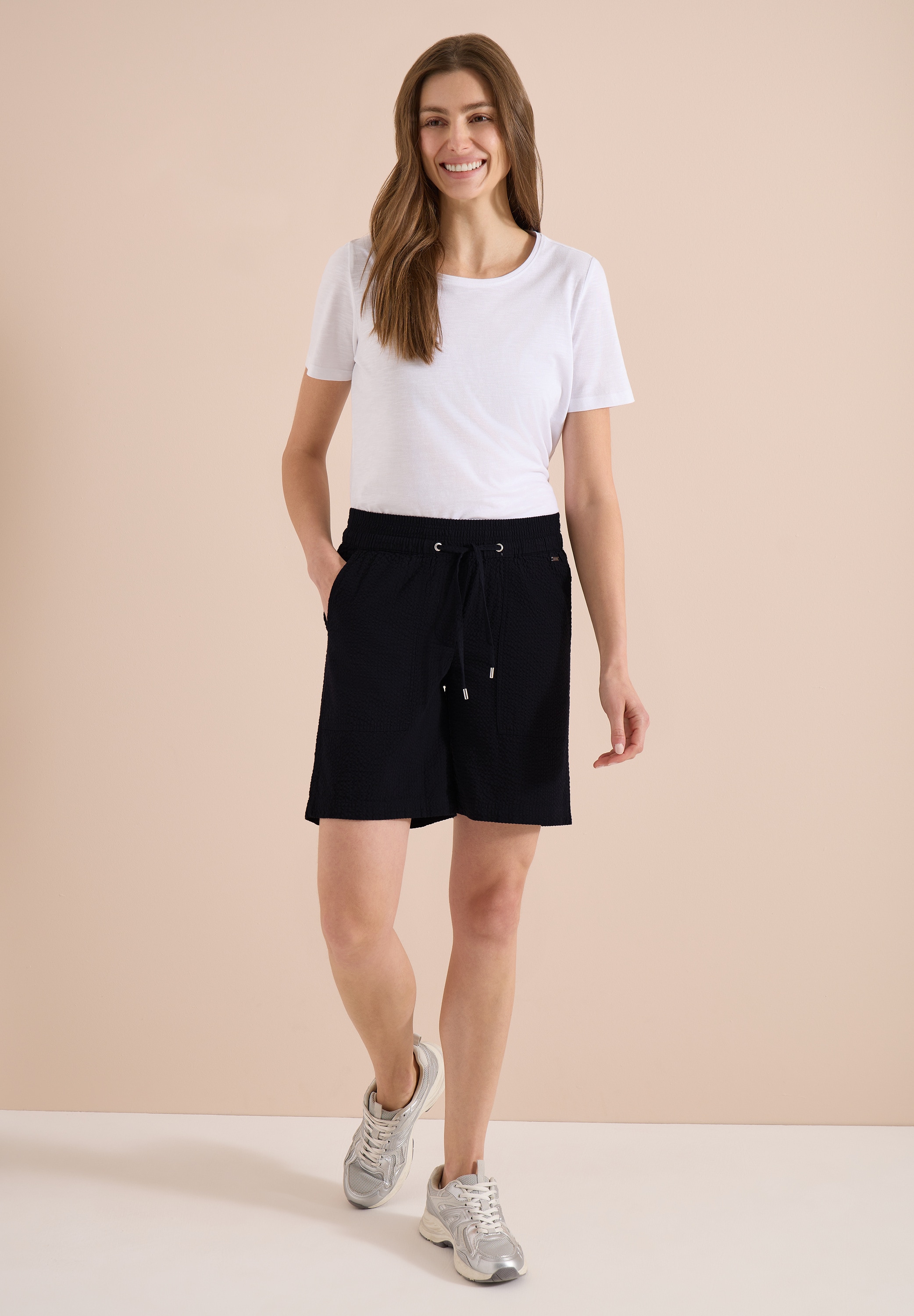Cecil Shorts  aus Seersucker-Material