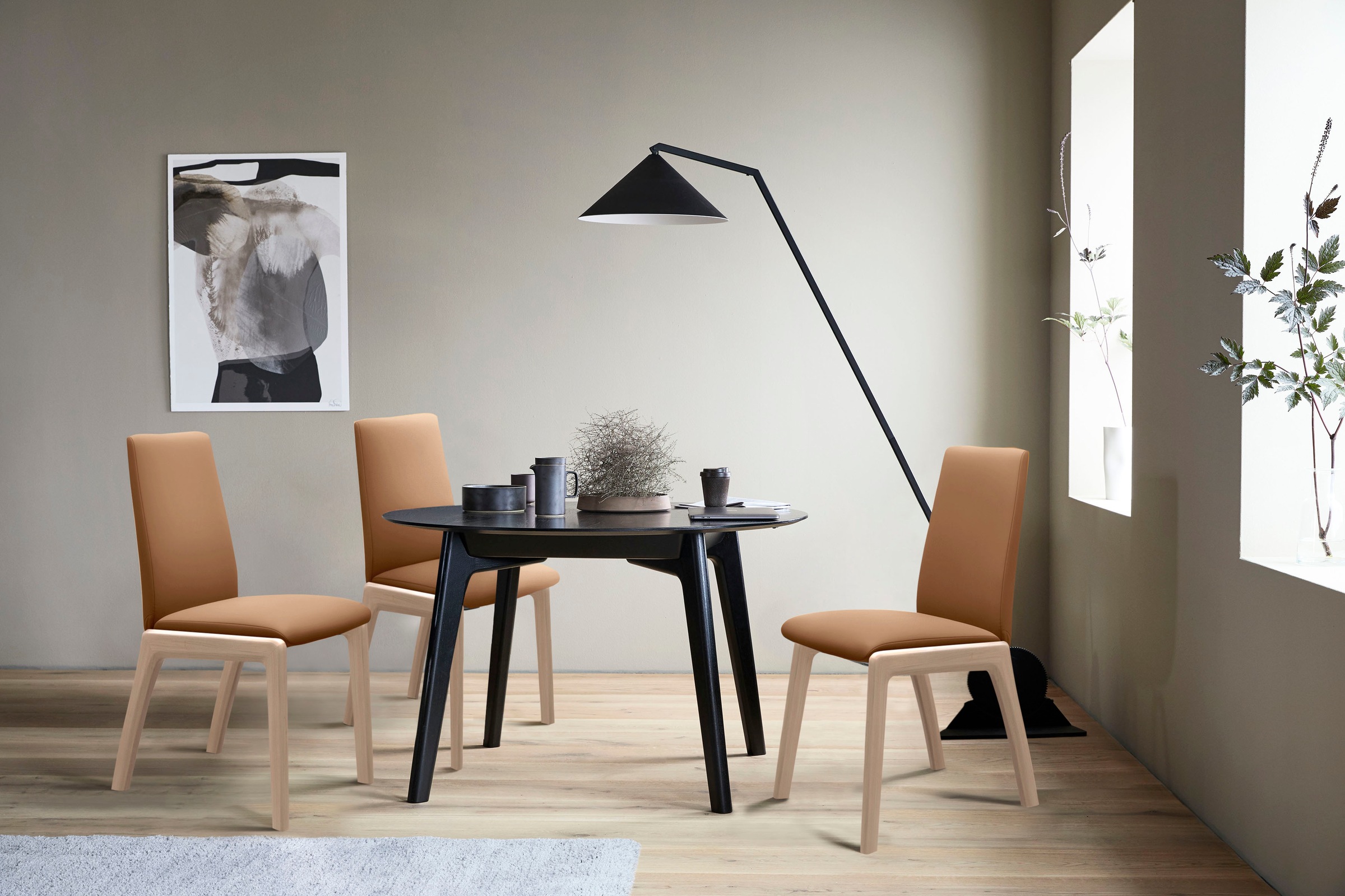 Stressless® Polsterstuhl »Laurel«, Leder PALOMA, Low Back, Größe M, mit abgerundeten Beinen in Eiche gekalkt